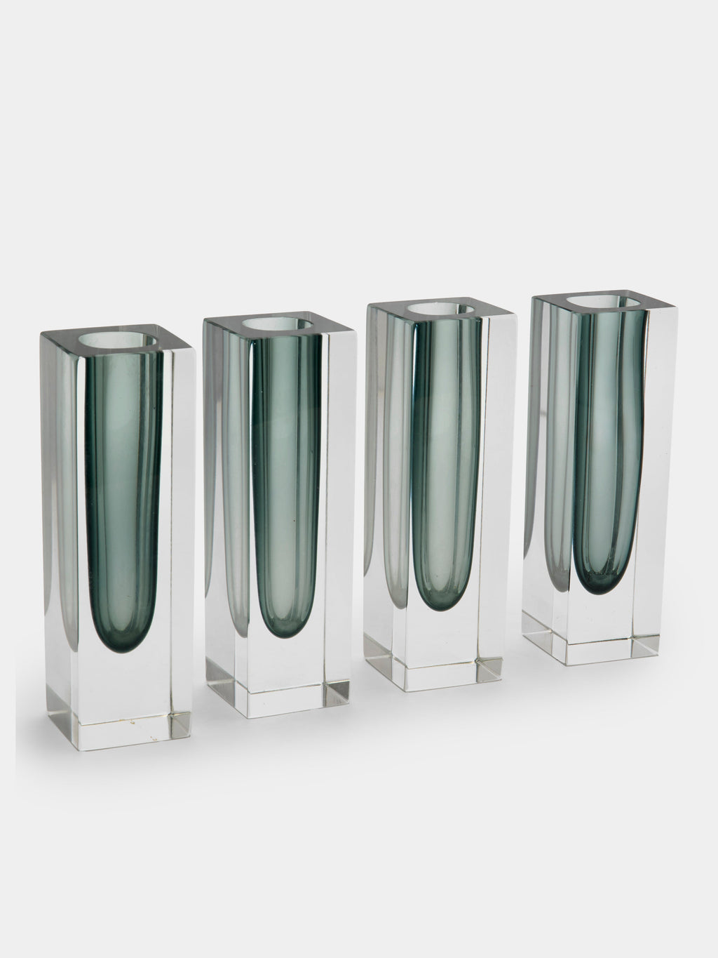 1970s Sommerso Murano Glass Bud Vases – 8.5in/22cm (Set of 4)