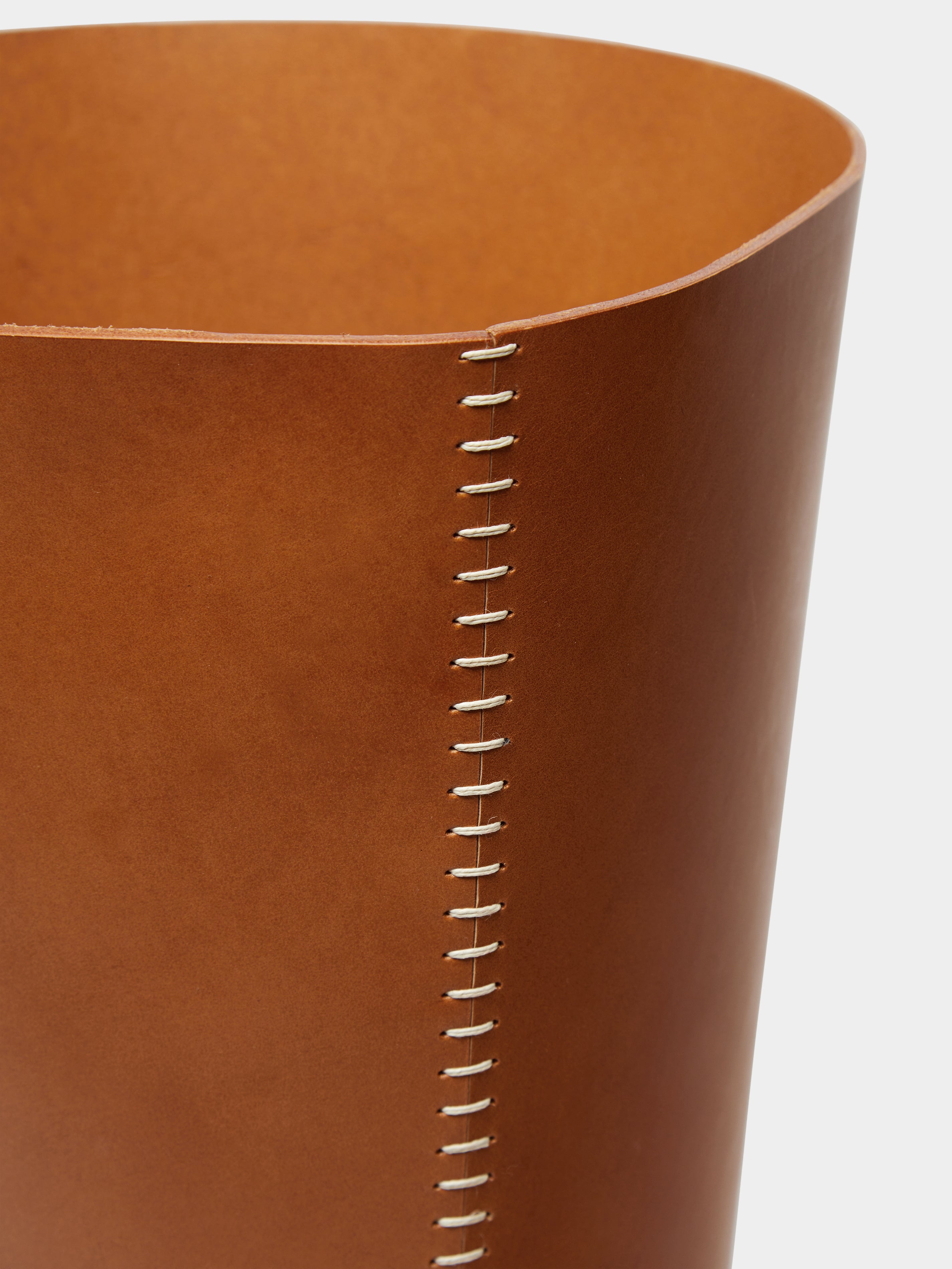 Eyelet Leather Wastepaper Bin
