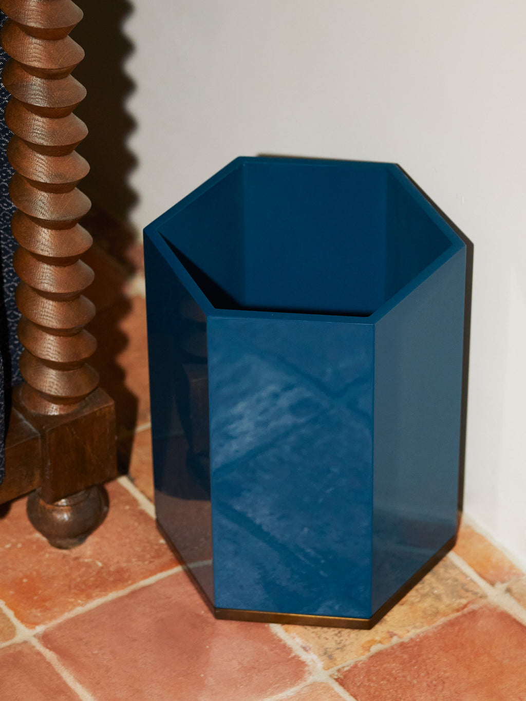 Lacquered Hexagonal Bin