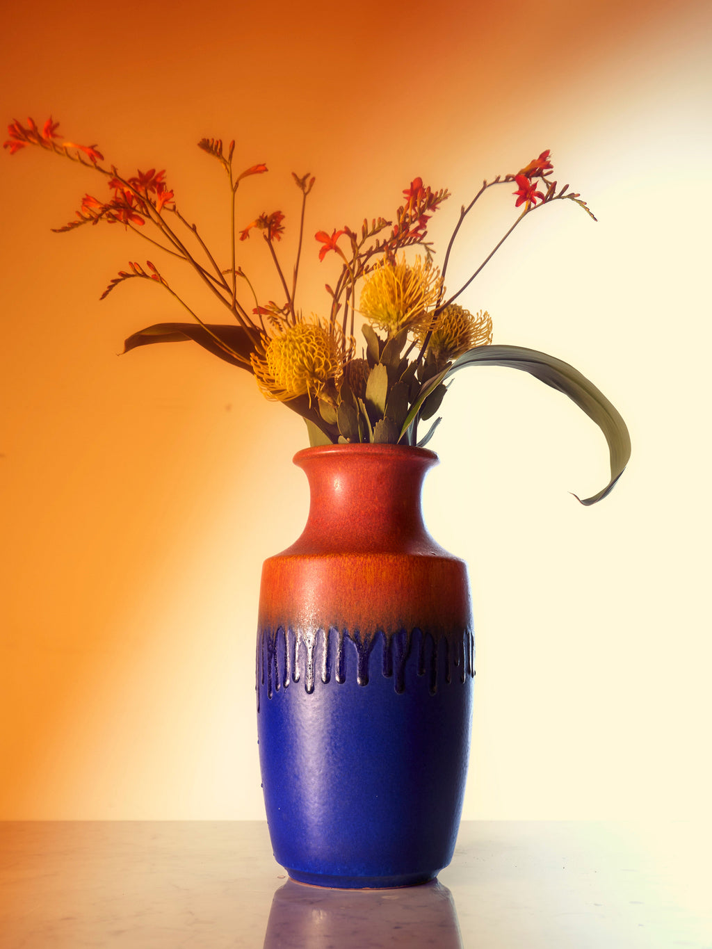 Mid-Century Ceramic Vase (16in/41cm)