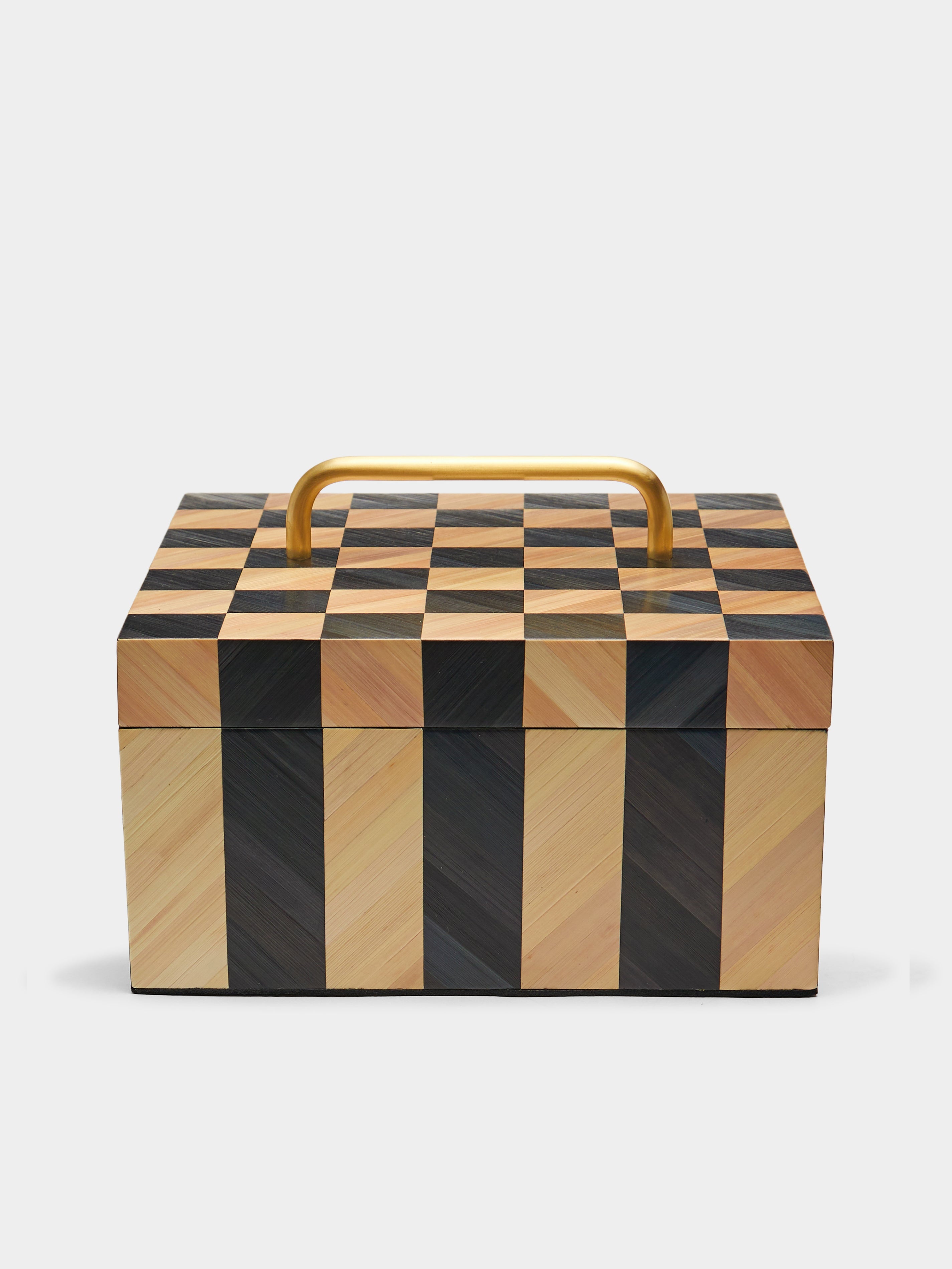 Weave Rye Straw Inlay Wood Box