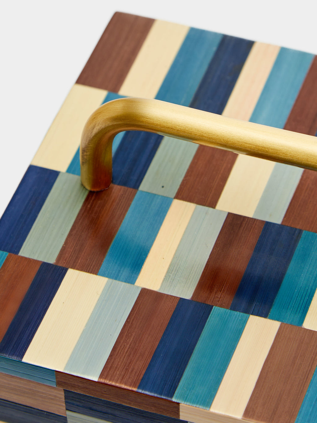 Subway Weave Rye Straw Inlay Wood Box