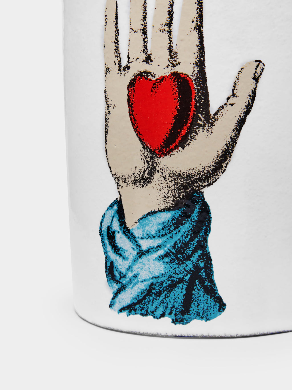 Heart in Hand Hand-Glazed Ceramic Vase (5in/12.5cm)