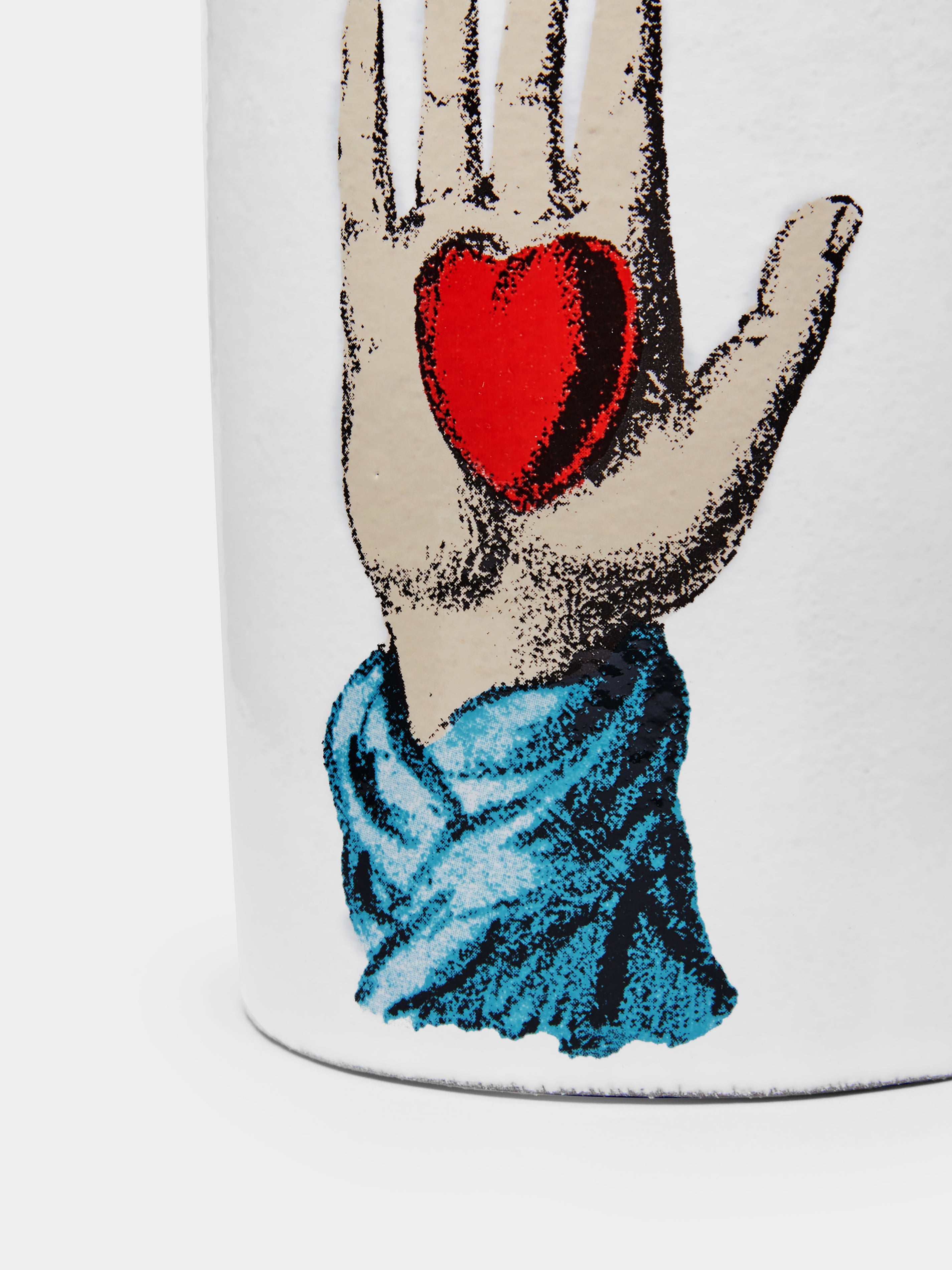 Heart in Hand Hand-Glazed Ceramic Vase (5in/12.5cm)
