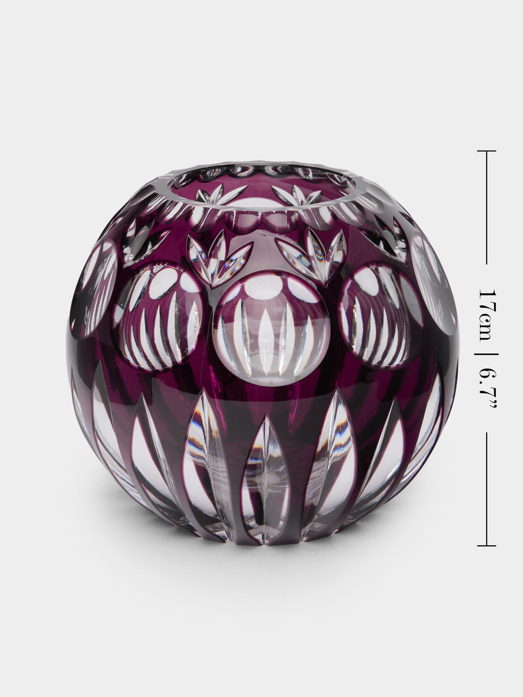 1950s Val Saint Lambert Crystal Vase (7.5in/19cm)