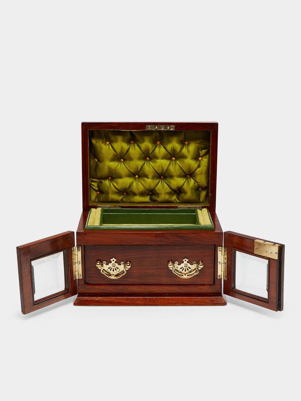 1890 Walnut and Brass Jewelry Box