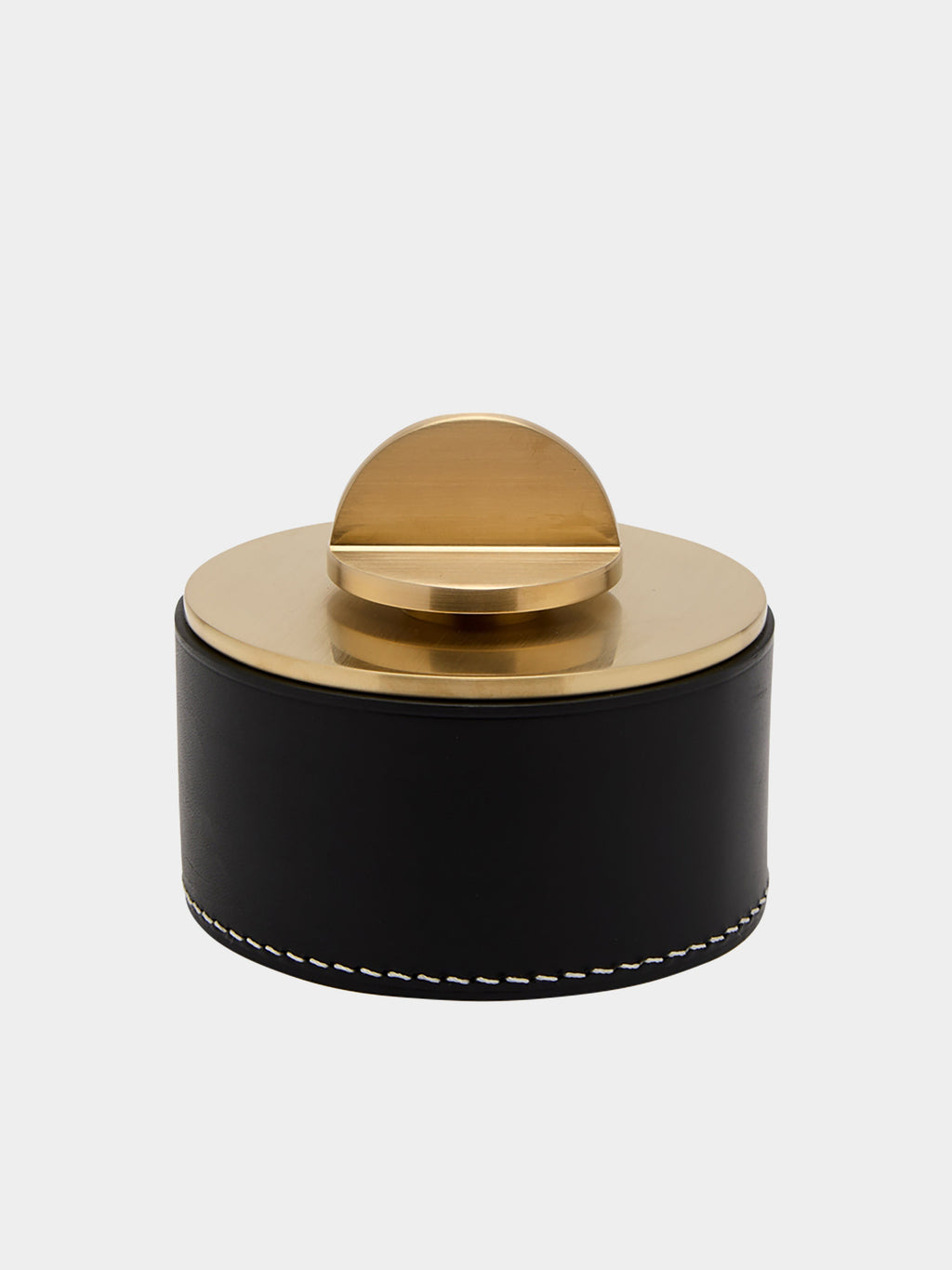 Julie Leather and Brass Large Low Box