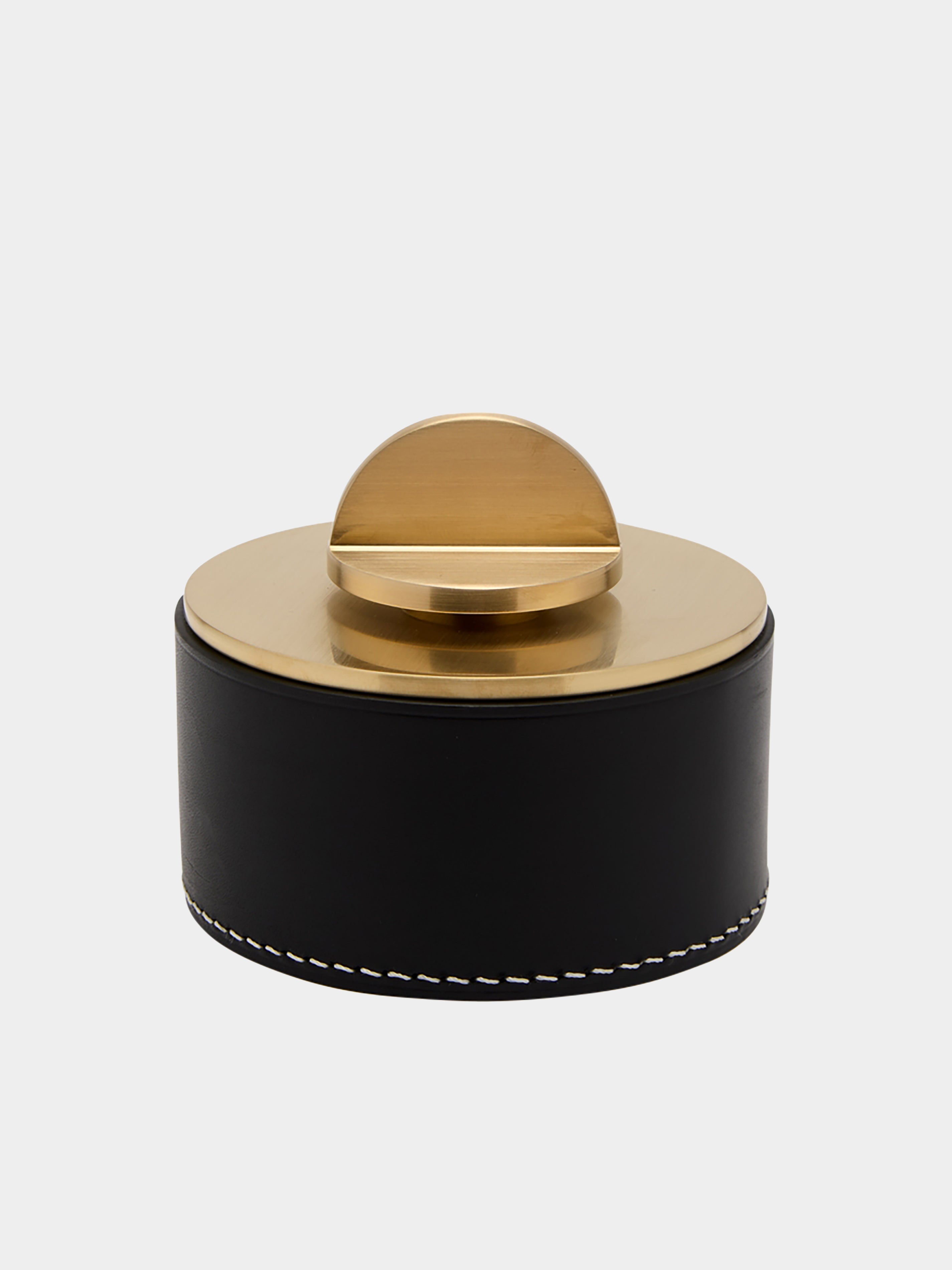 Julie Leather and Brass Large Low Box