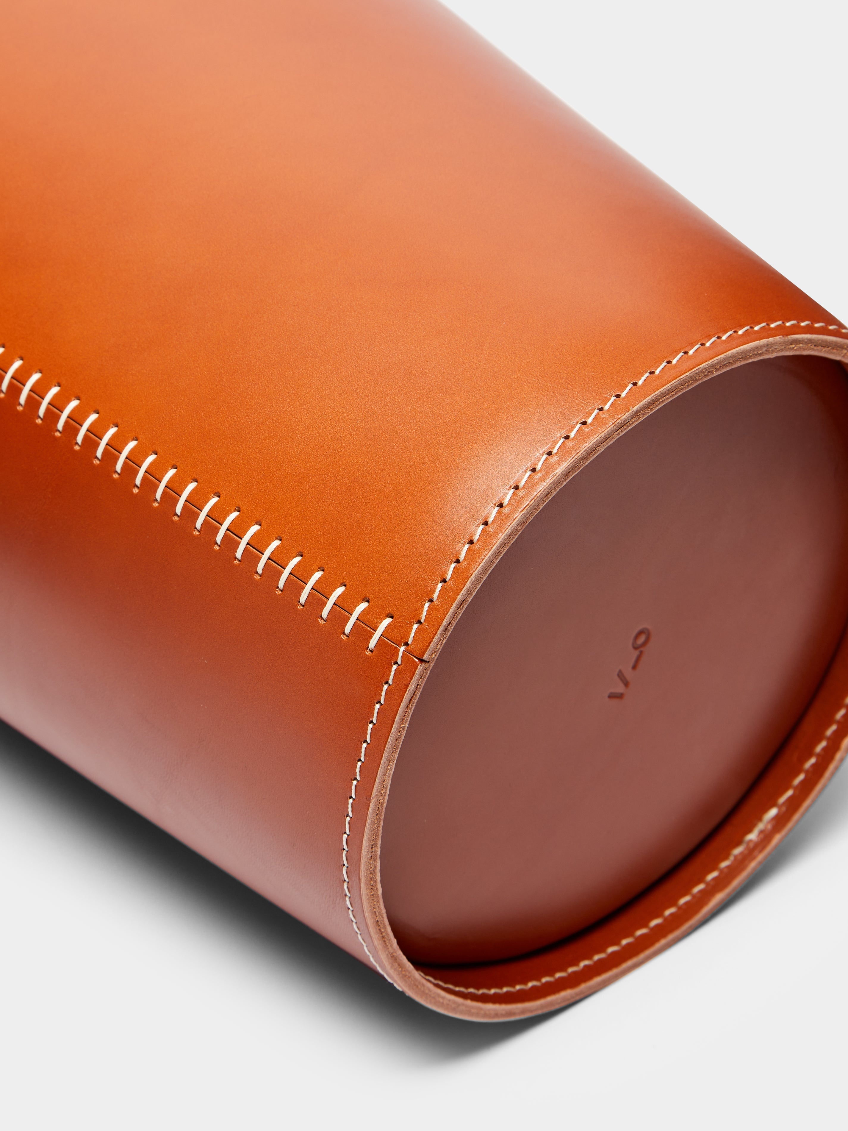 Eyelet Leather Wastepaper Bin