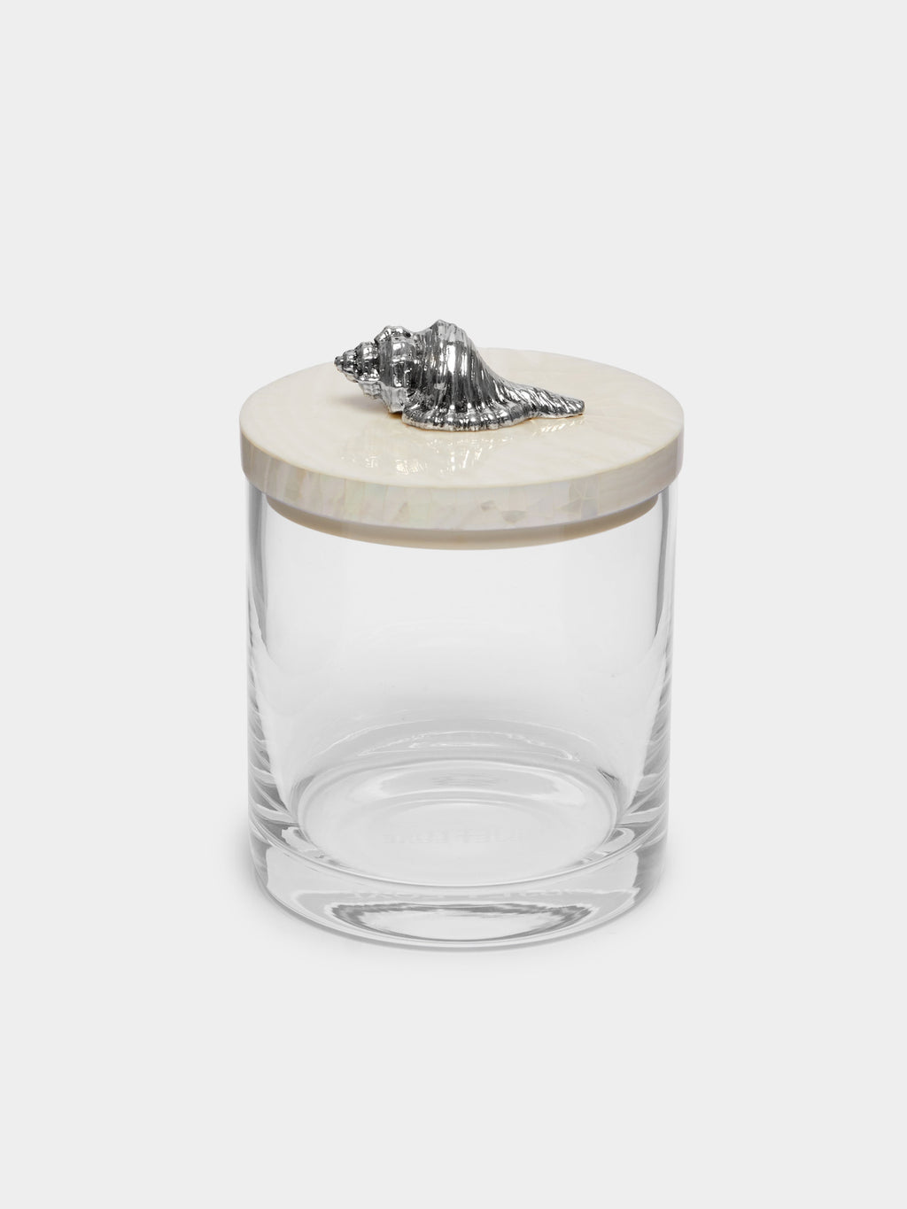 Shell Silver-Plated, Shell and Glass Jar