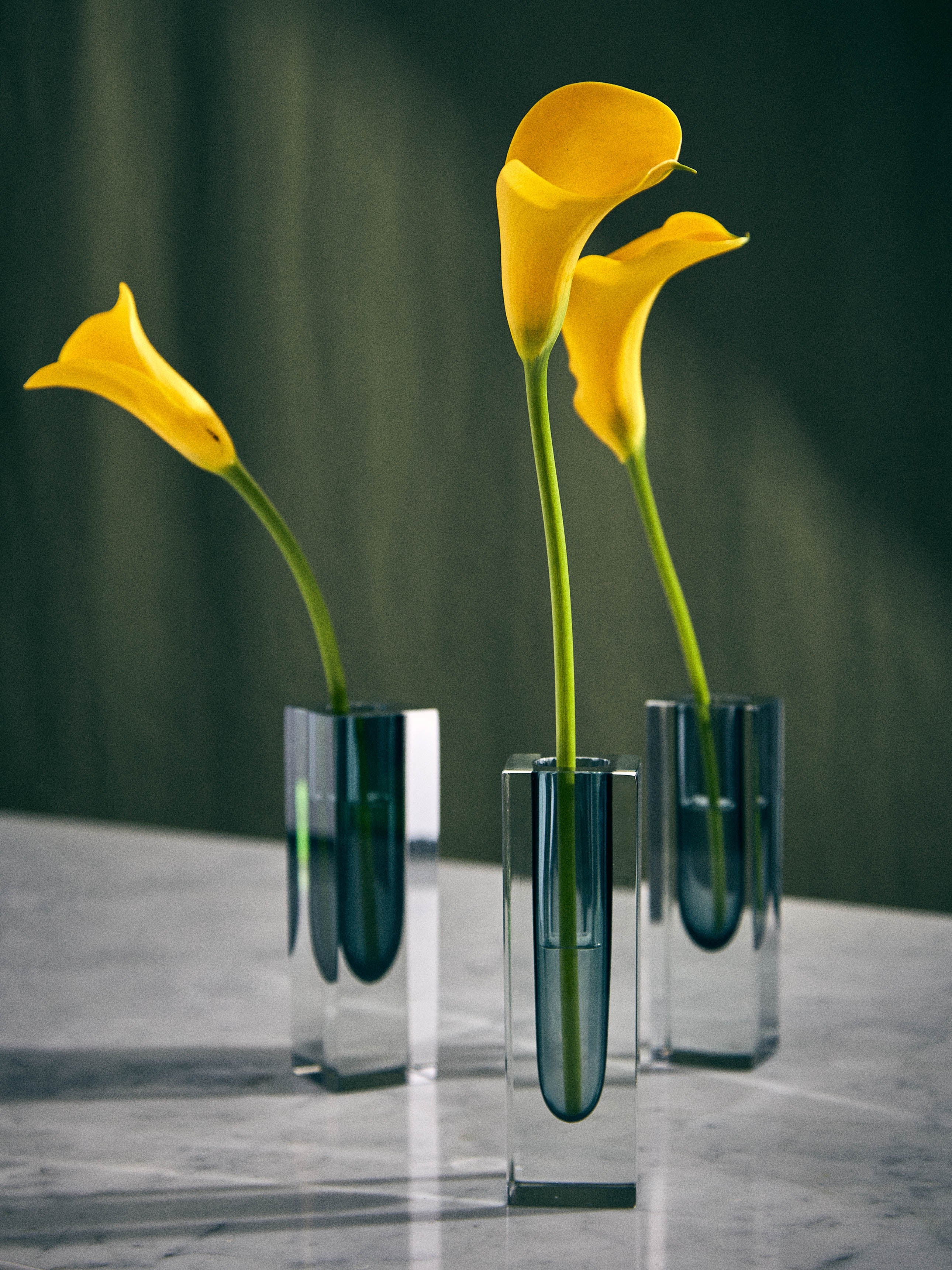 1970s Sommerso Murano Glass Bud Vases – 5.5in/14.5cm (Set of 3)