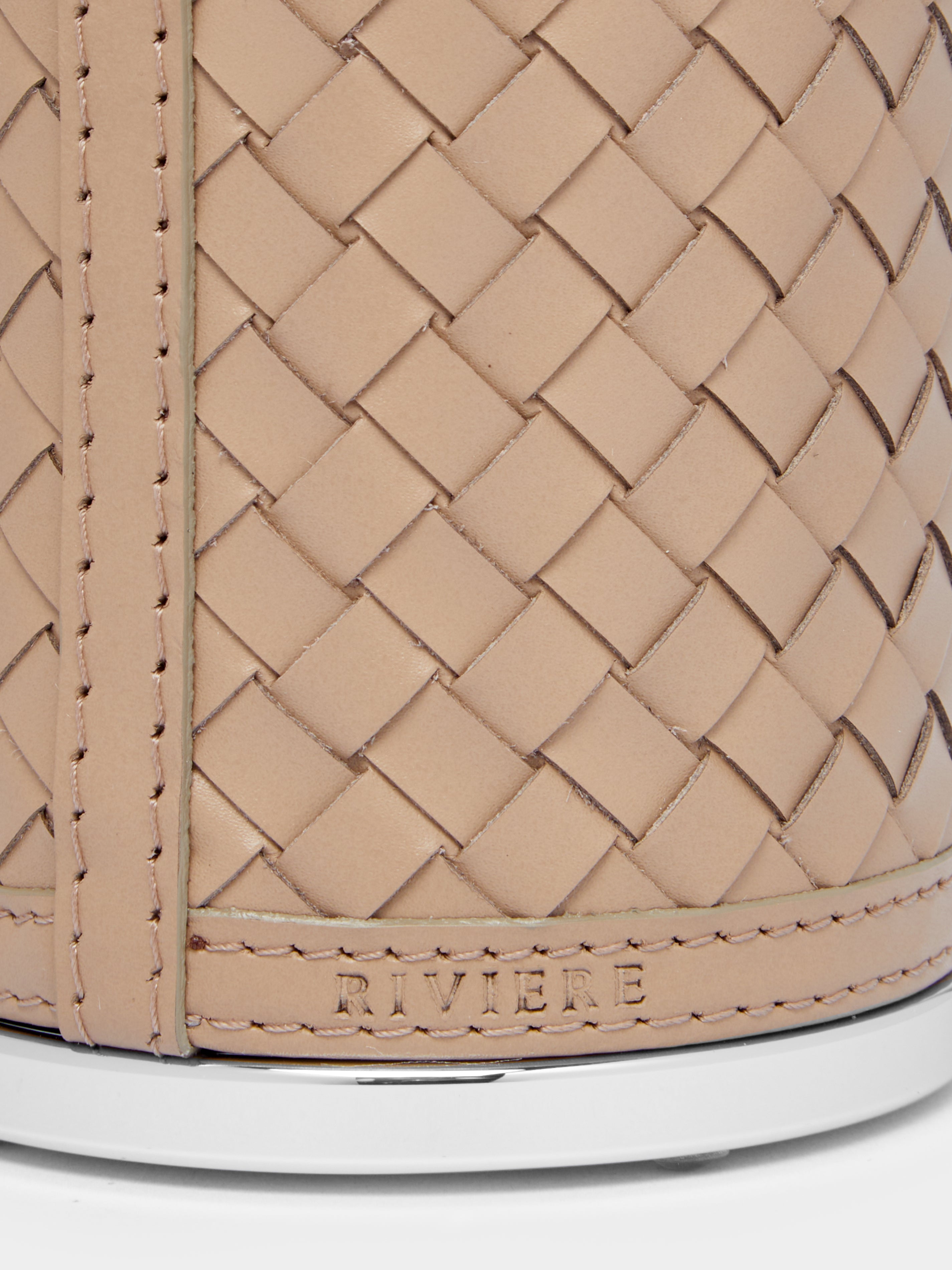 Woven Leather Lidded Box