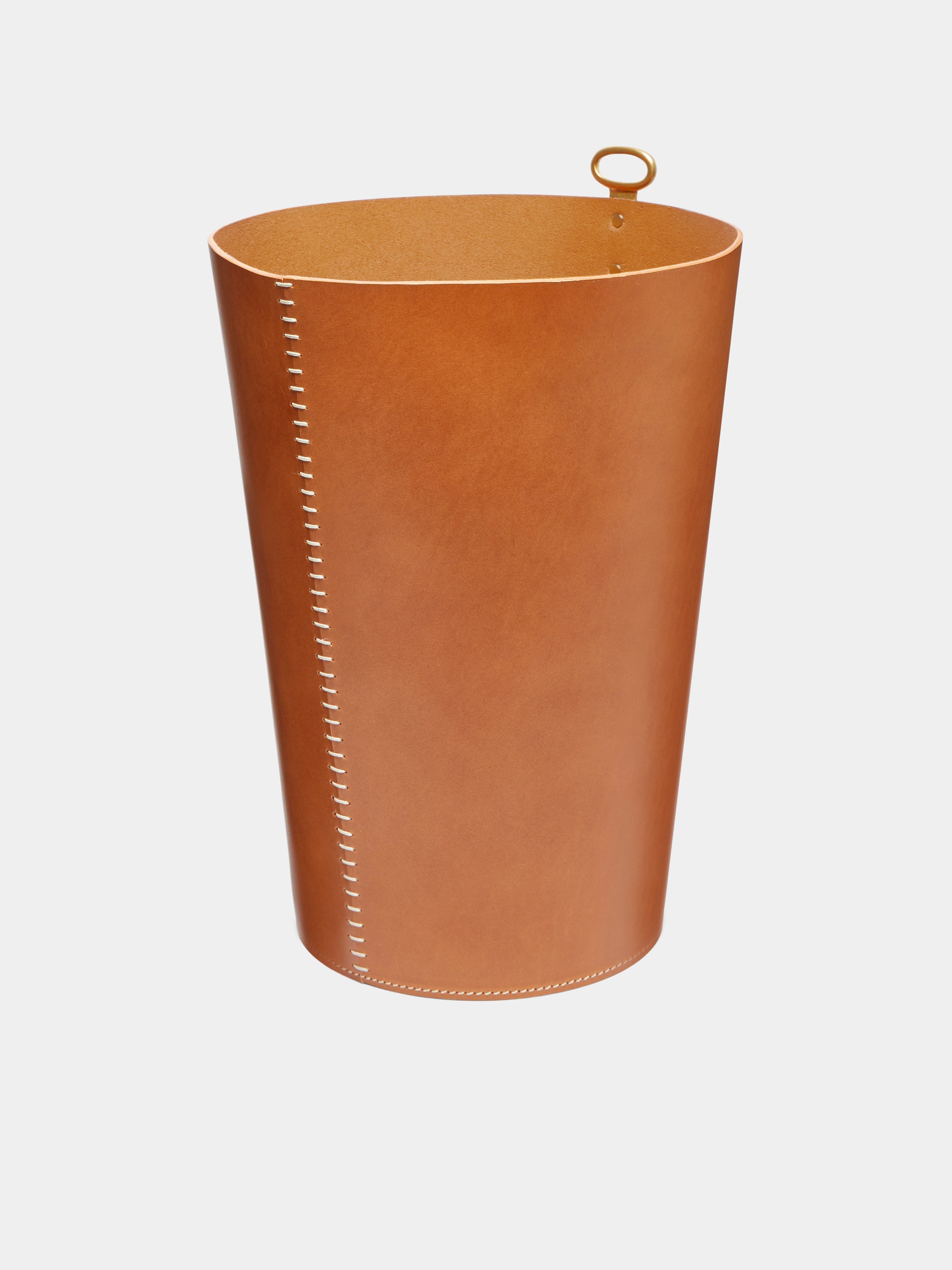 Eyelet Leather Wastepaper Bin