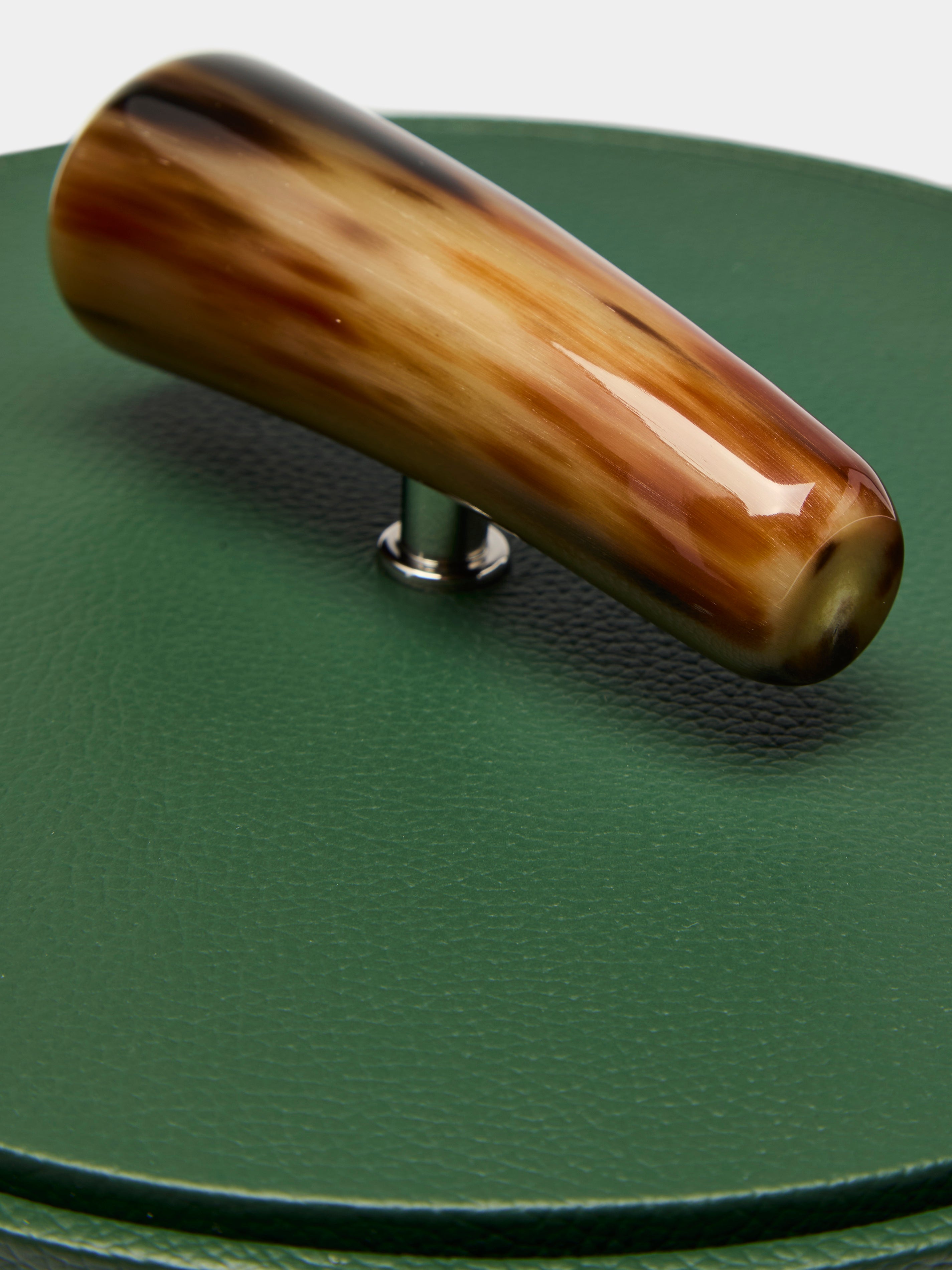 Leather and Zebu Horn Short Box