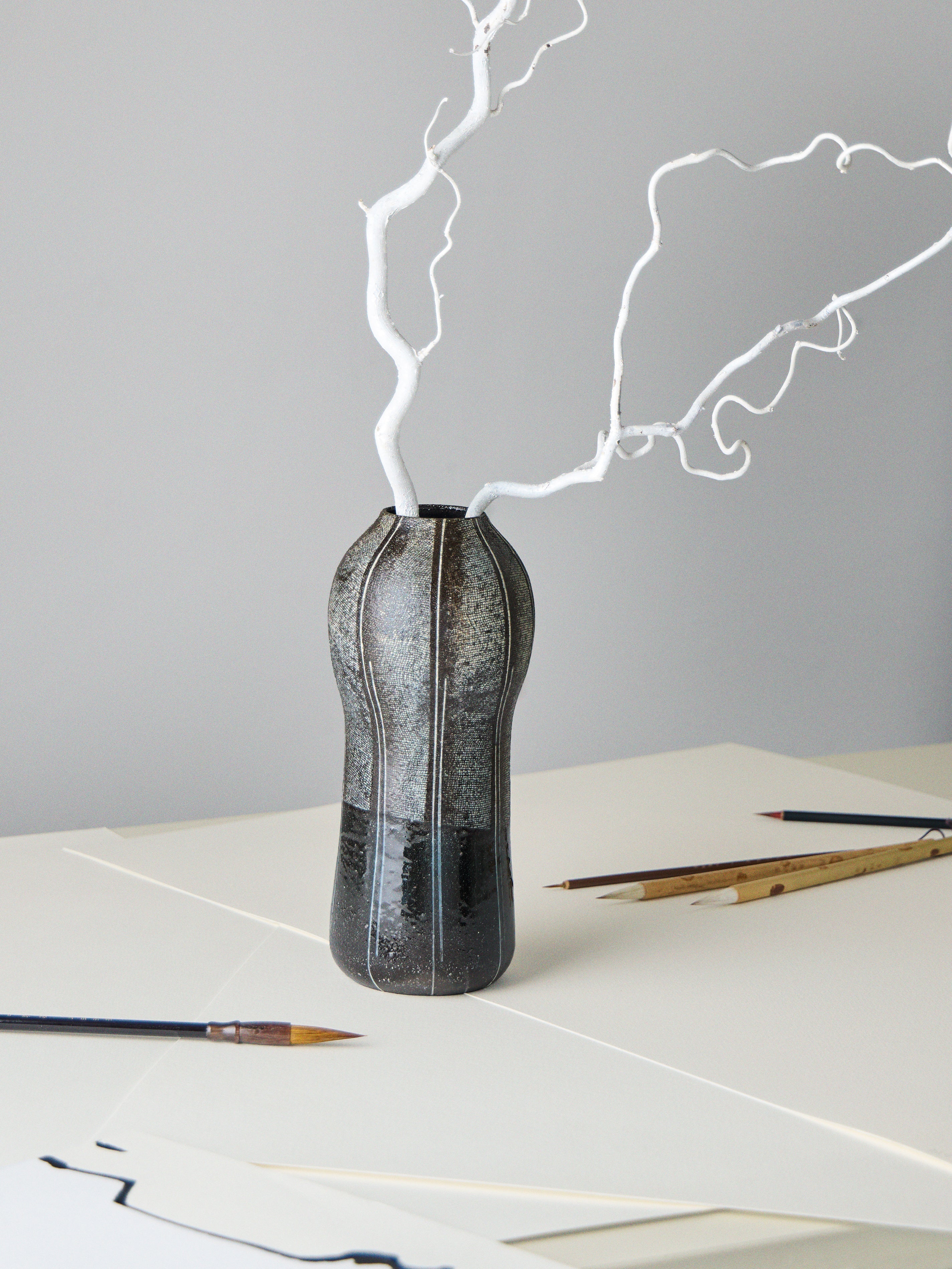 Textured Ceramic Vase (10.5in/26.5cm)