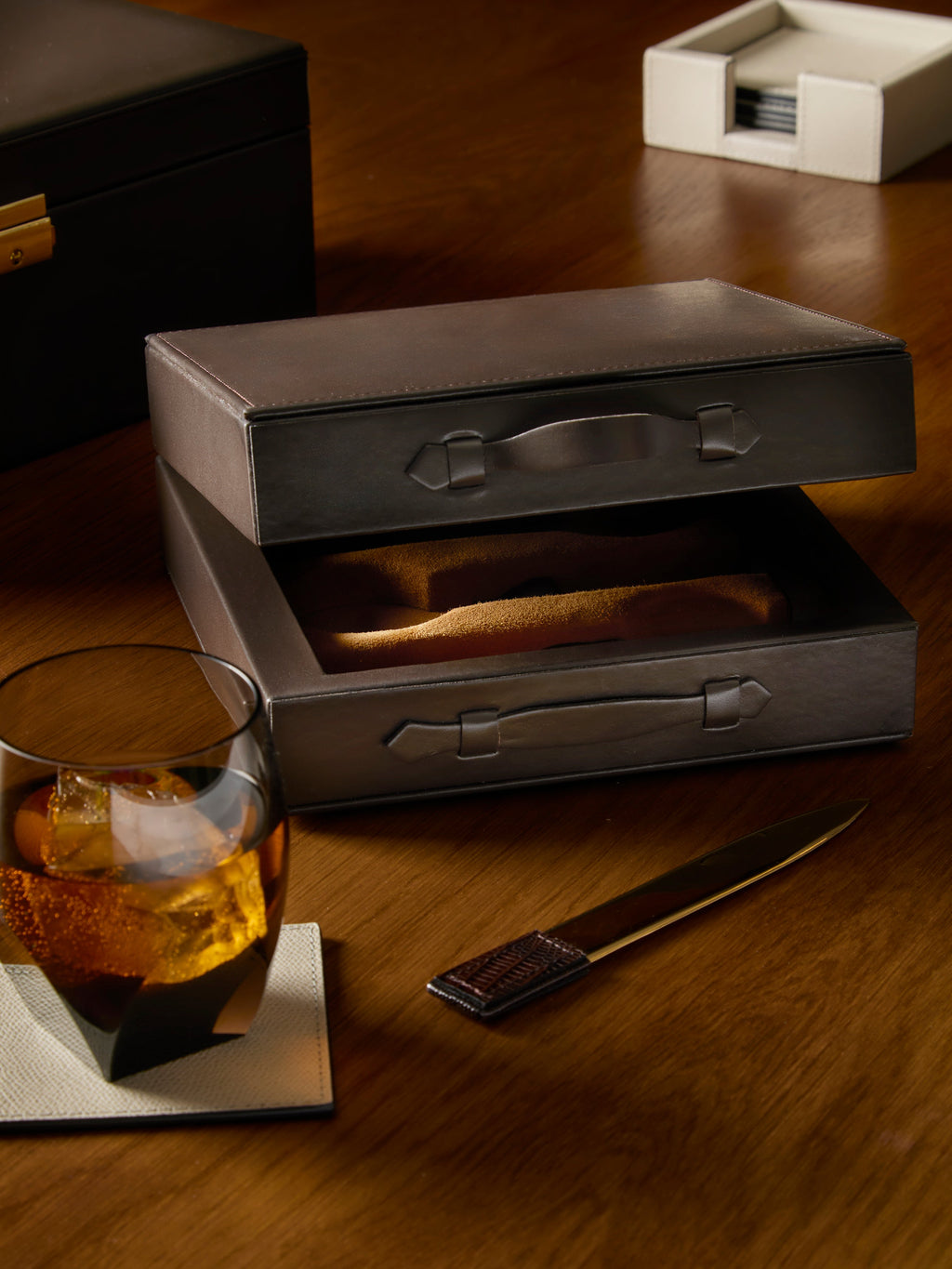 Keope Leather Travel Watch Case (6 Watches)