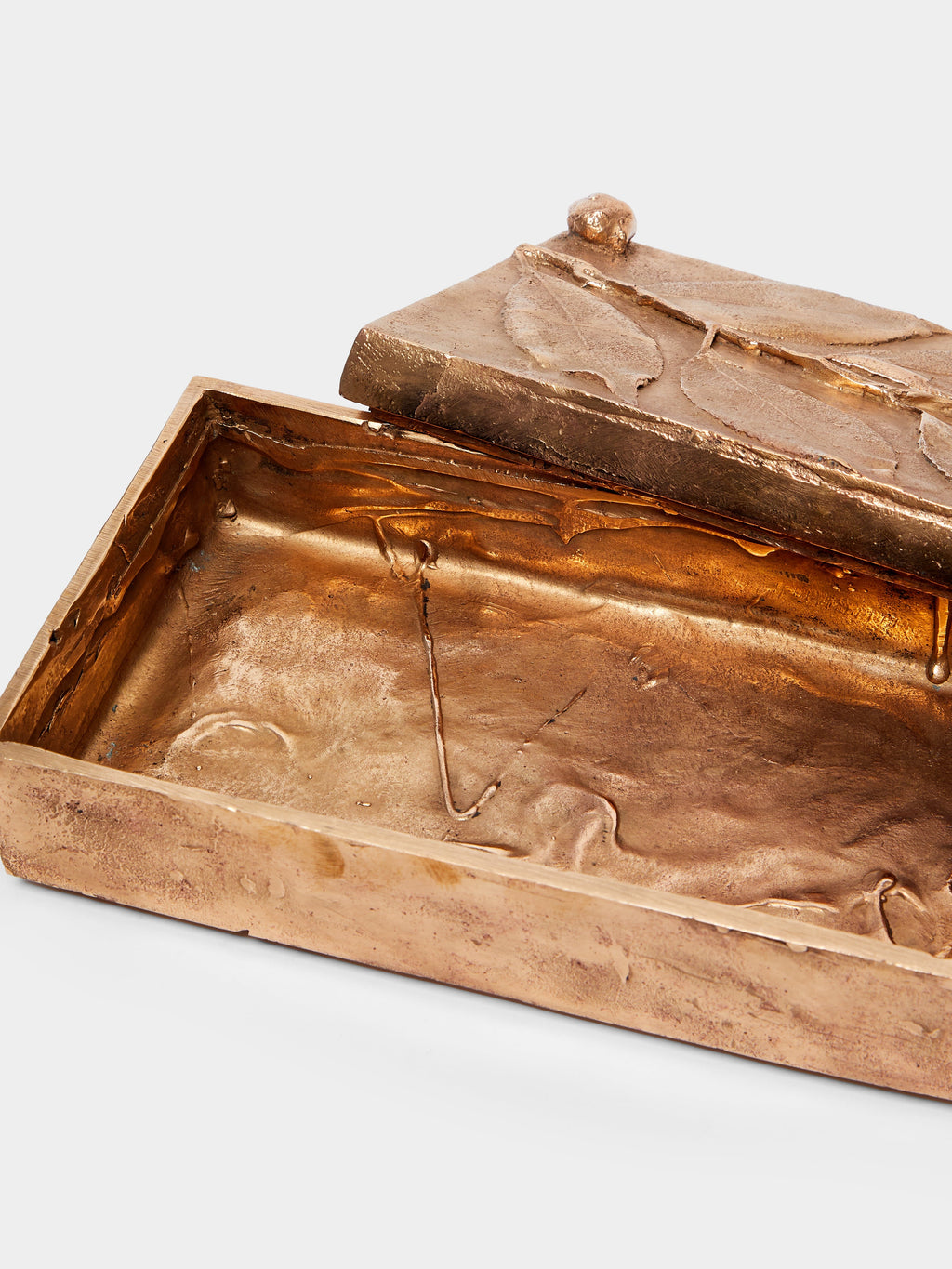 Foglie Hand-Cast Bronze Decorative Box