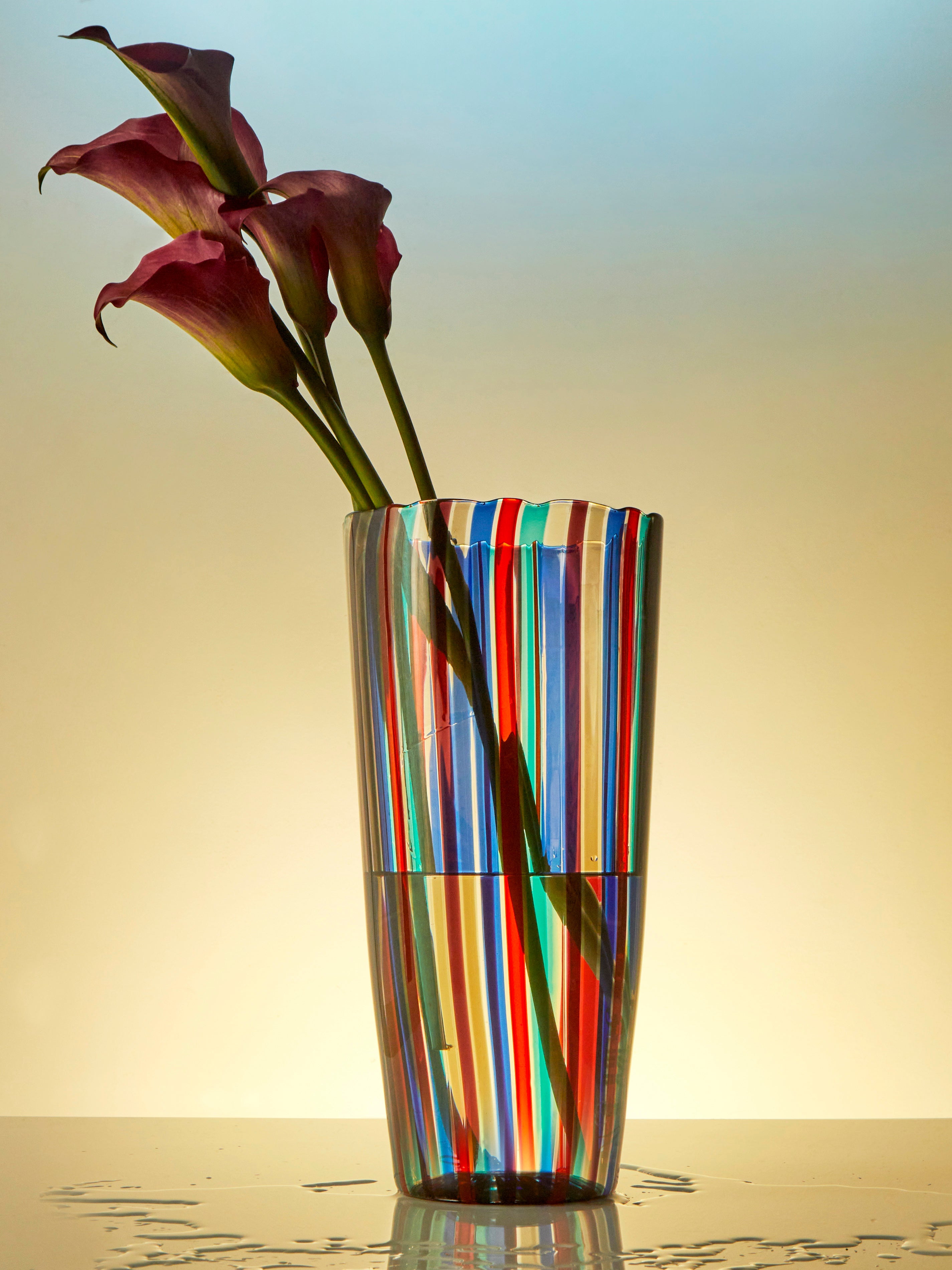 Gio Ponti Canne Hand-Blown Murano Glass Vase (15.5in/40cm)