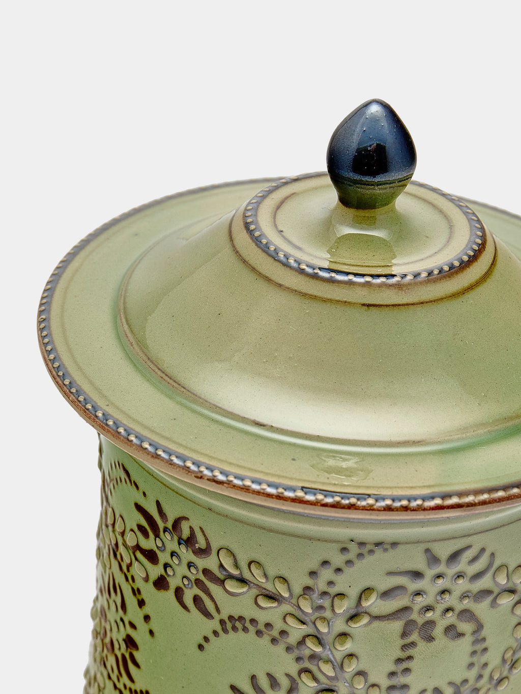 Flowers Hand-Painted Ceramic Small Lidded Jar