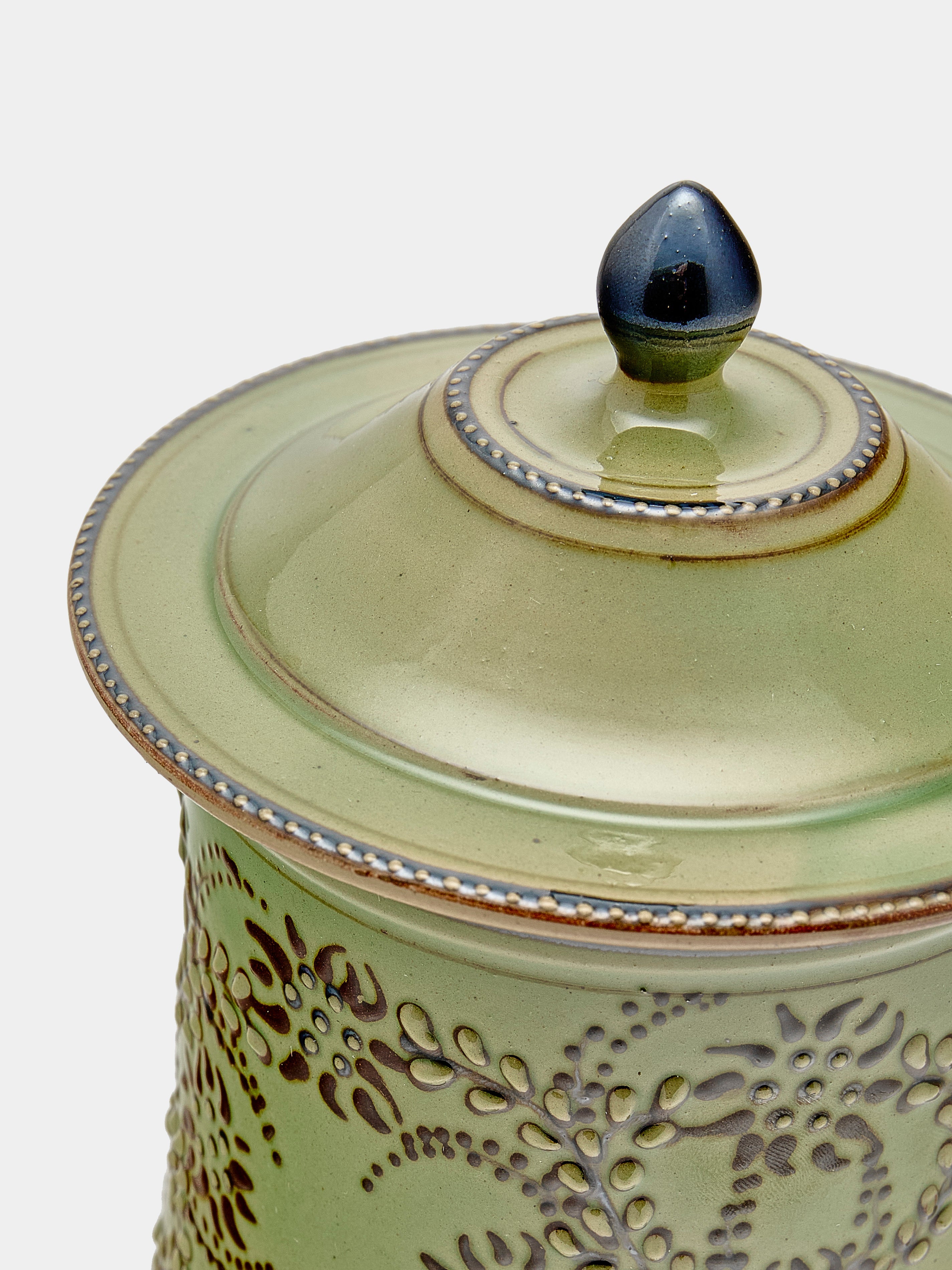 Flowers Hand-Painted Ceramic Small Lidded Jar