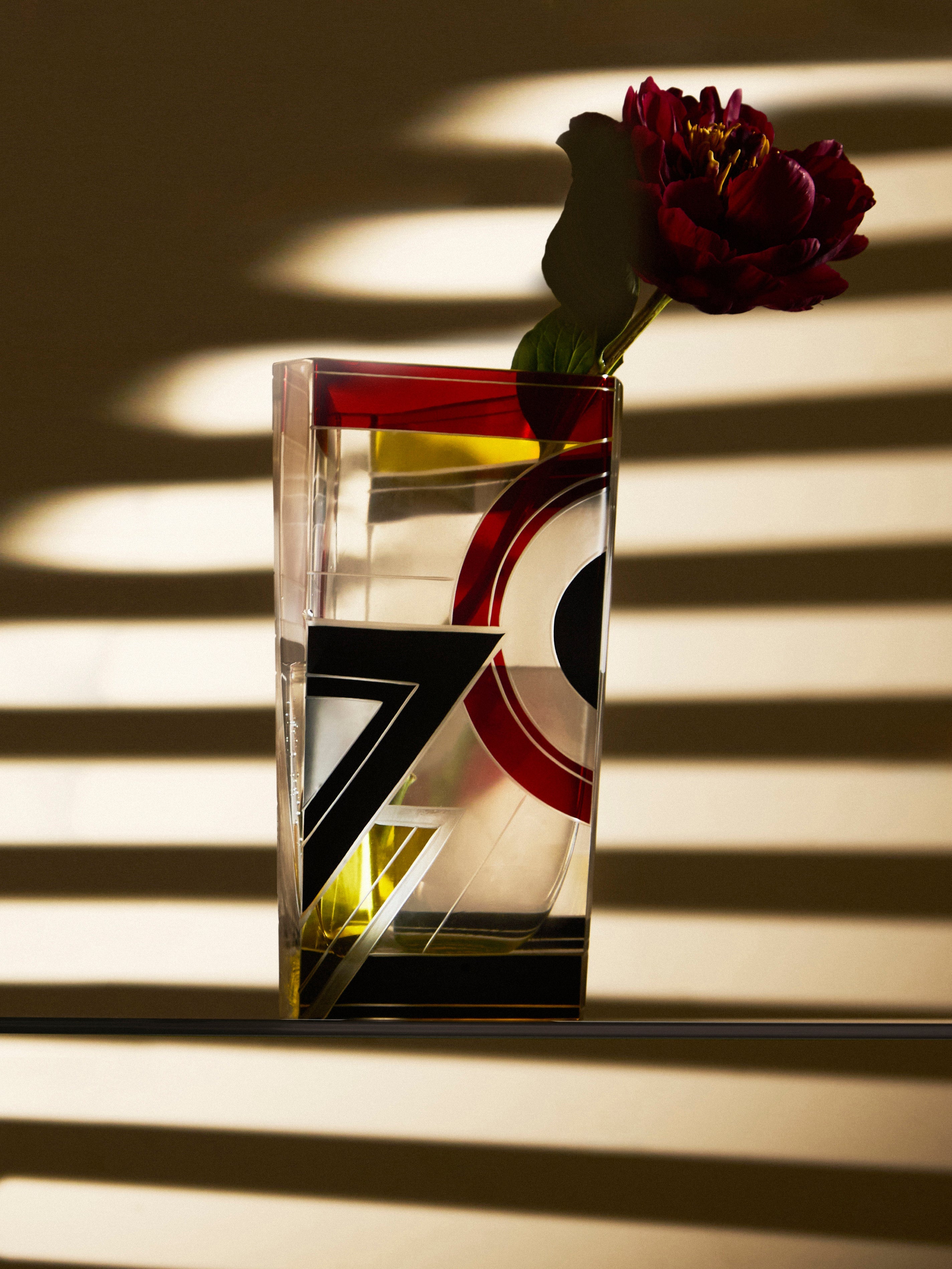 1930s Karl Palda Cut Crystal Vase (10in/25cm)