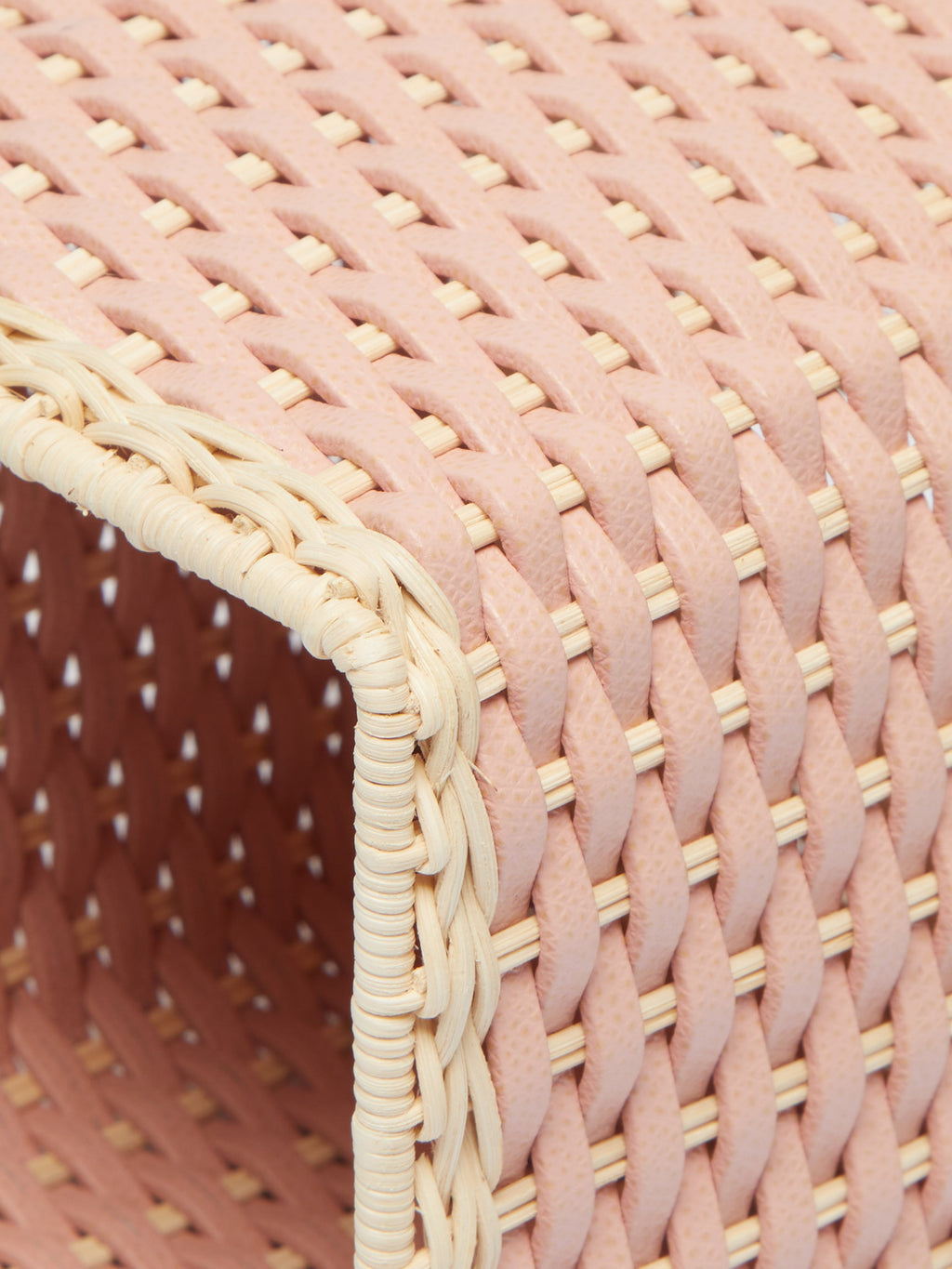 Antibes Handwoven Leather and Rattan Tissue Box