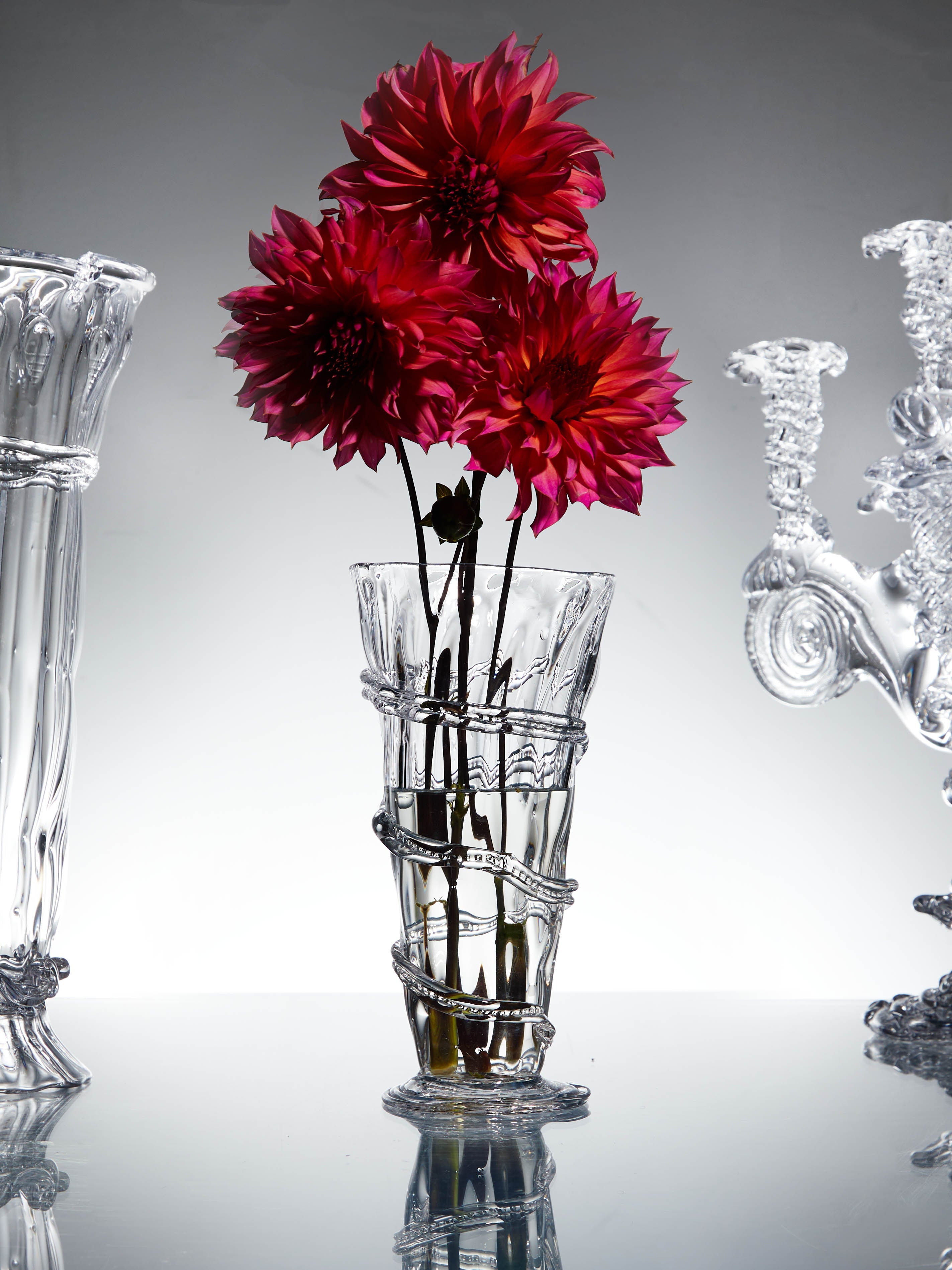 Hand-Blown Crystal Vase (10.5in/27cm)