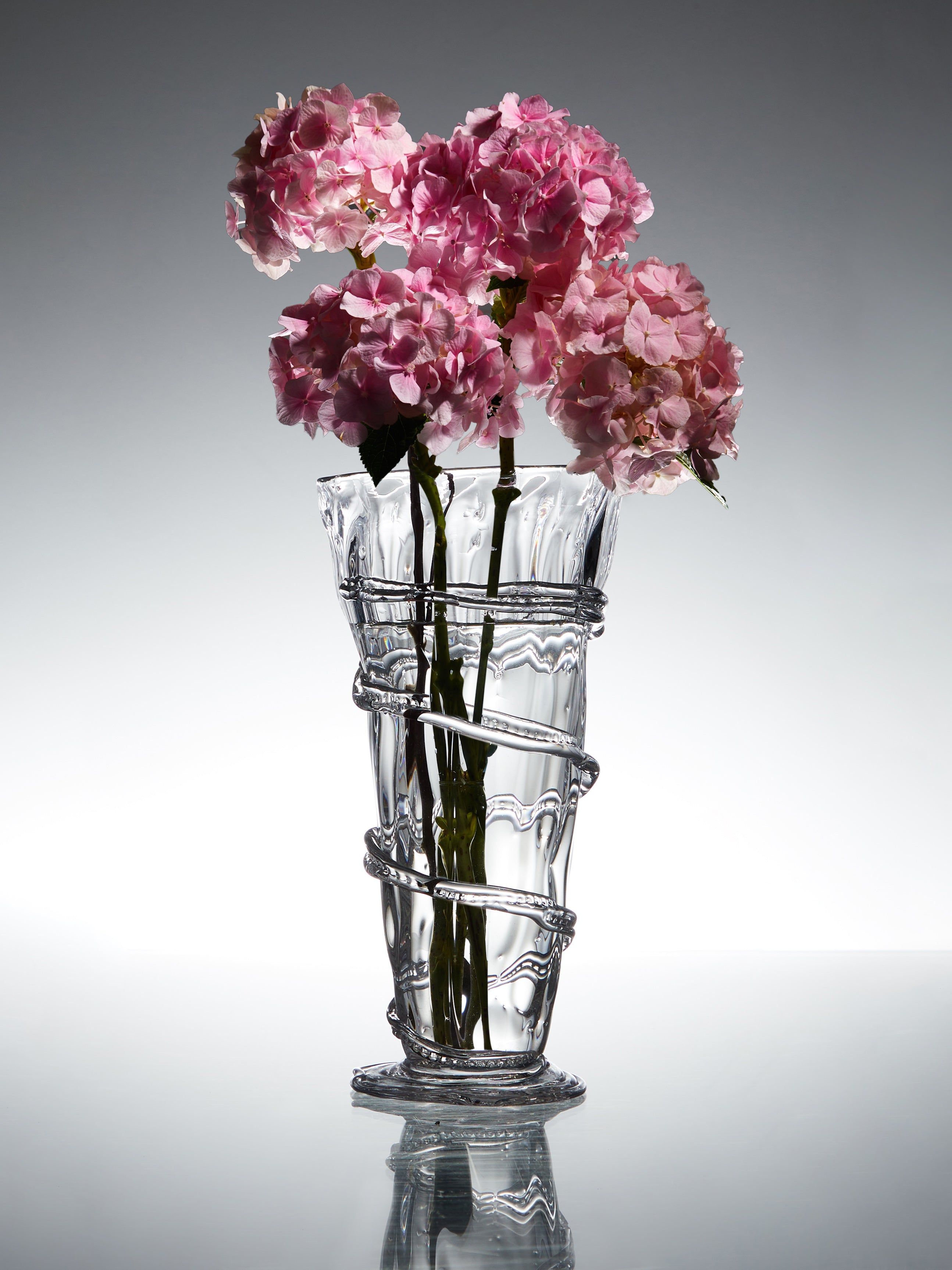 Hand-Blown Crystal Vase (10.5in/27cm)