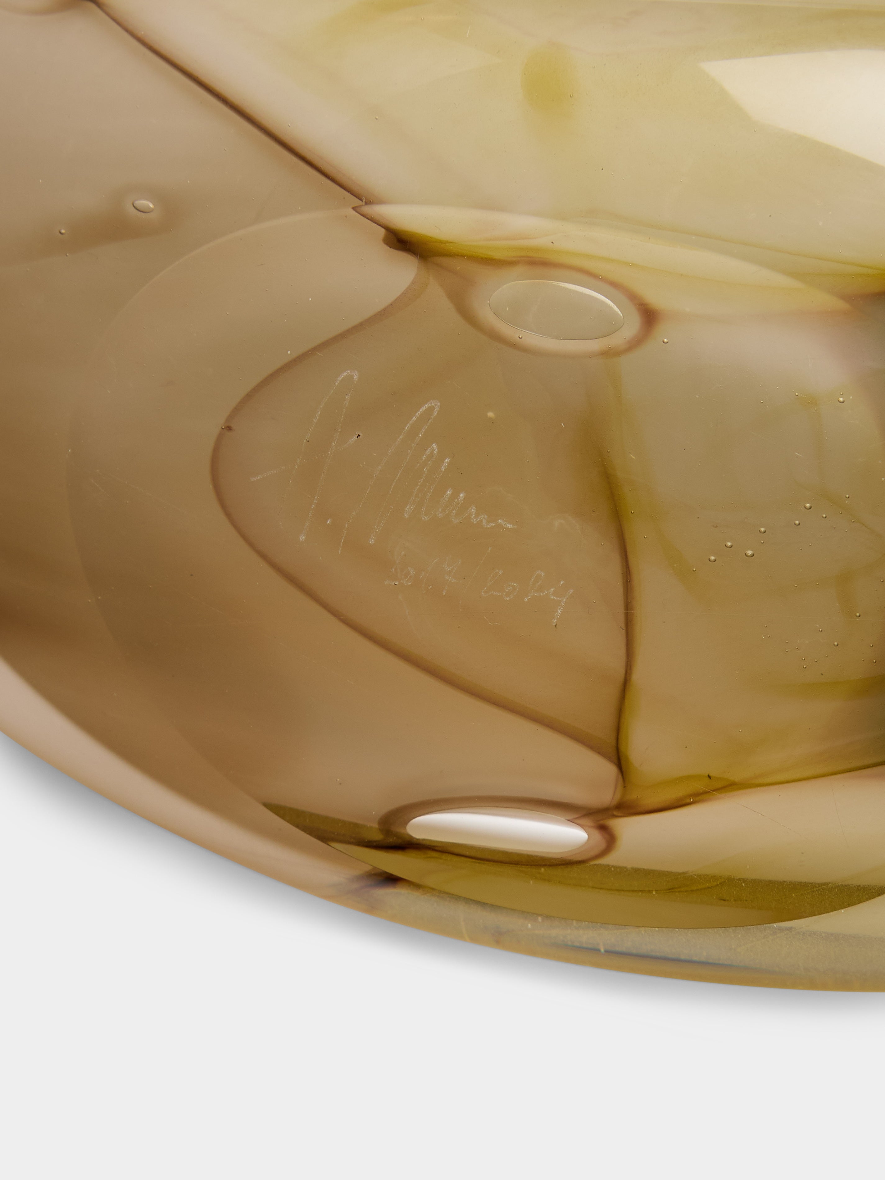 Aquarelle Hand-Blown Glass Round Vase (12.5in/32cm)