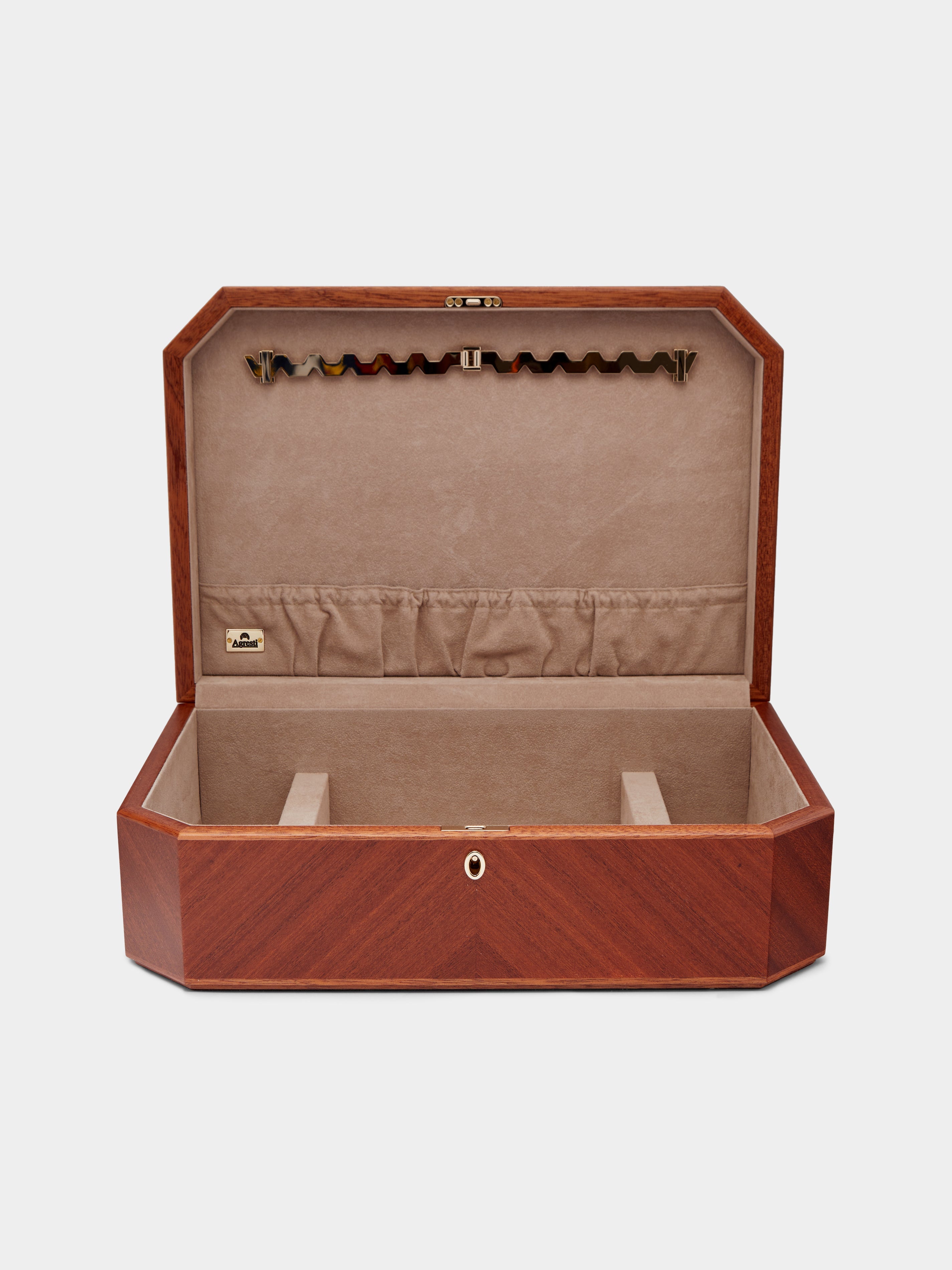 Mahogany Gold-Plated Jewelry Box