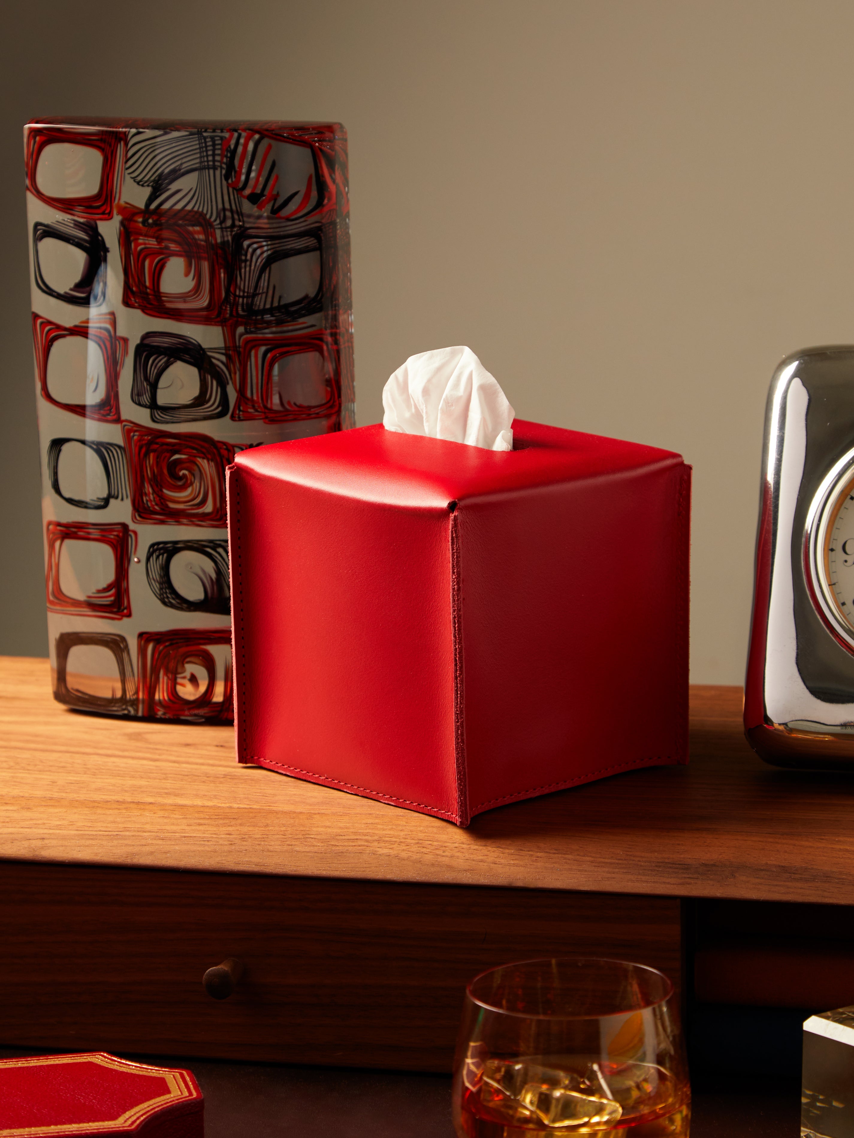 Amsterdam Leather Tissue Box