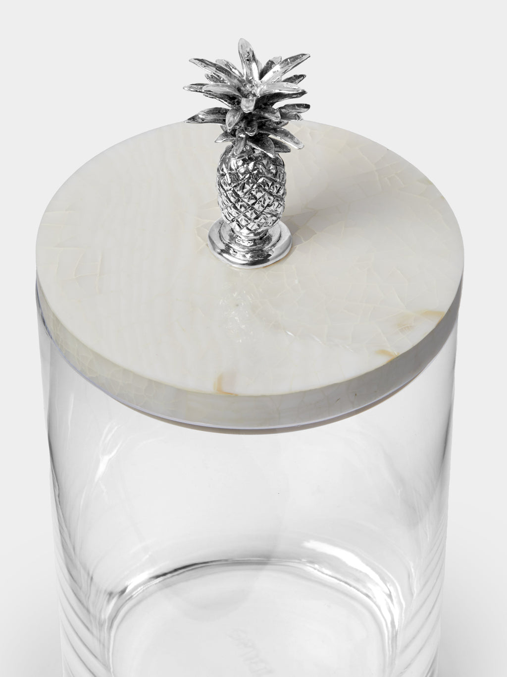 Pineapple Silver-Plated, Shell and Glass Jar