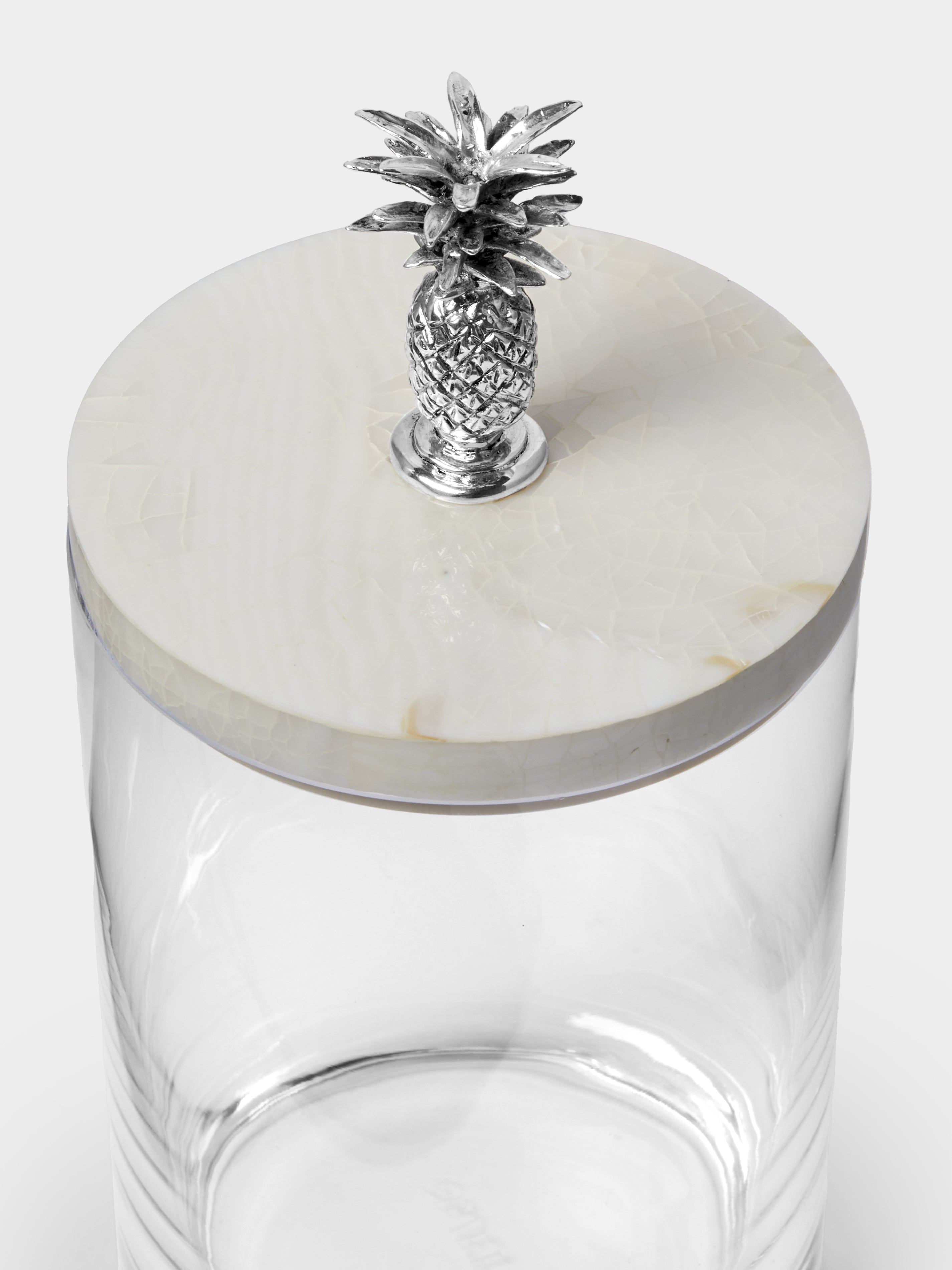 Pineapple Silver-Plated, Shell and Glass Jar