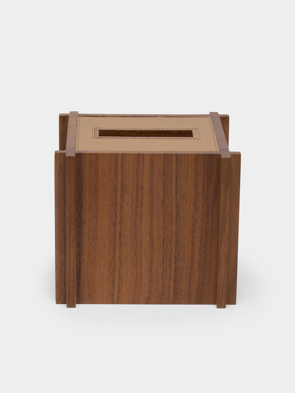Structura Leather and Wood Tissue Holder