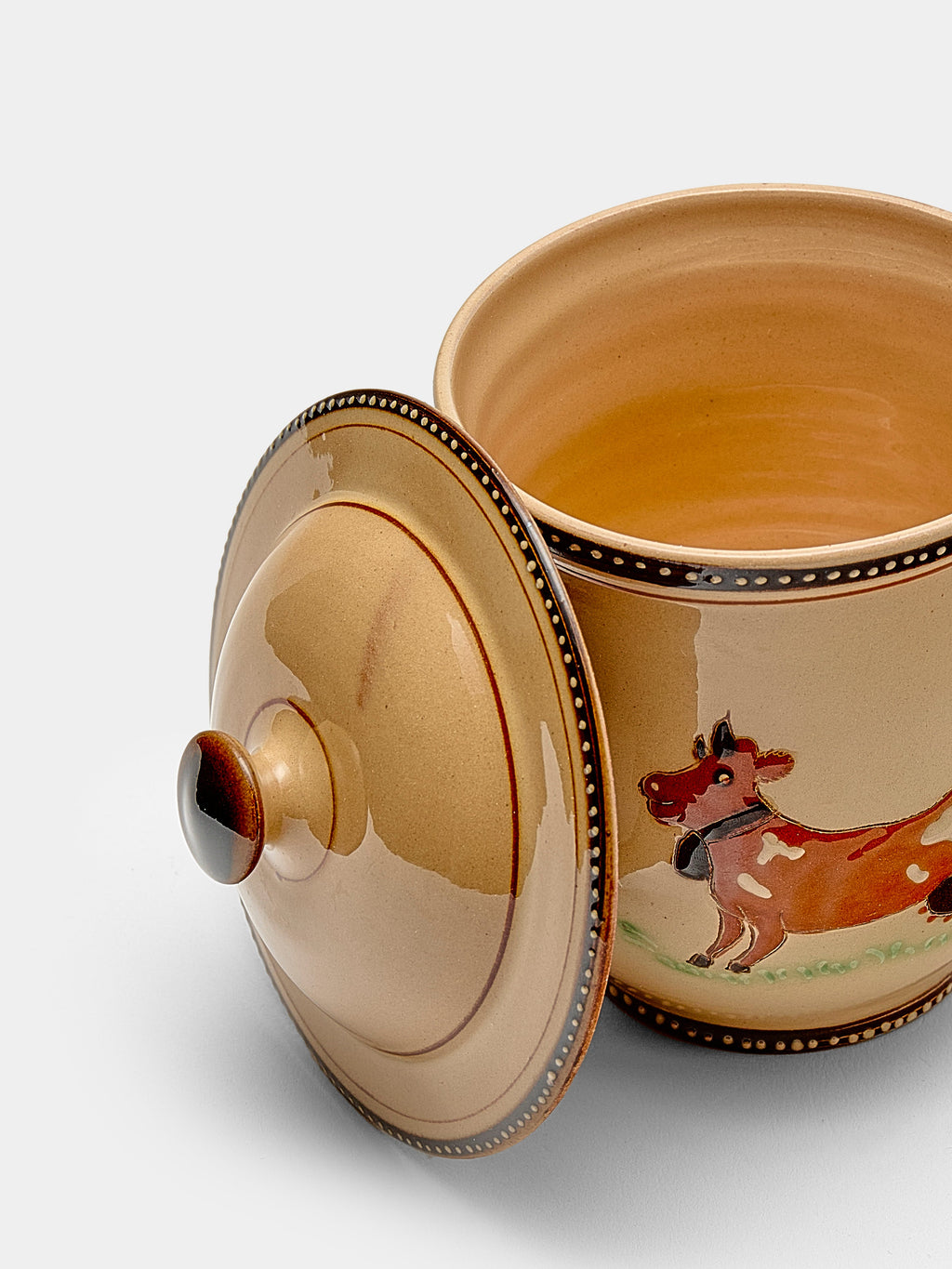 Cows Hand-Painted Ceramic Mini Lidded Pot