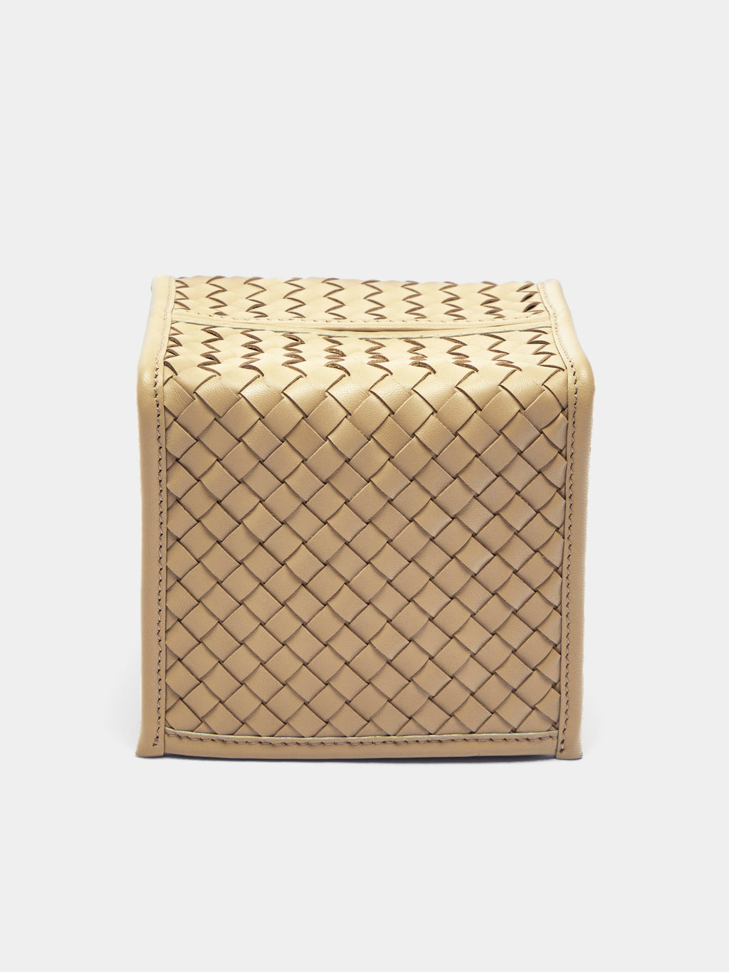 Woven Leather Tissue Box