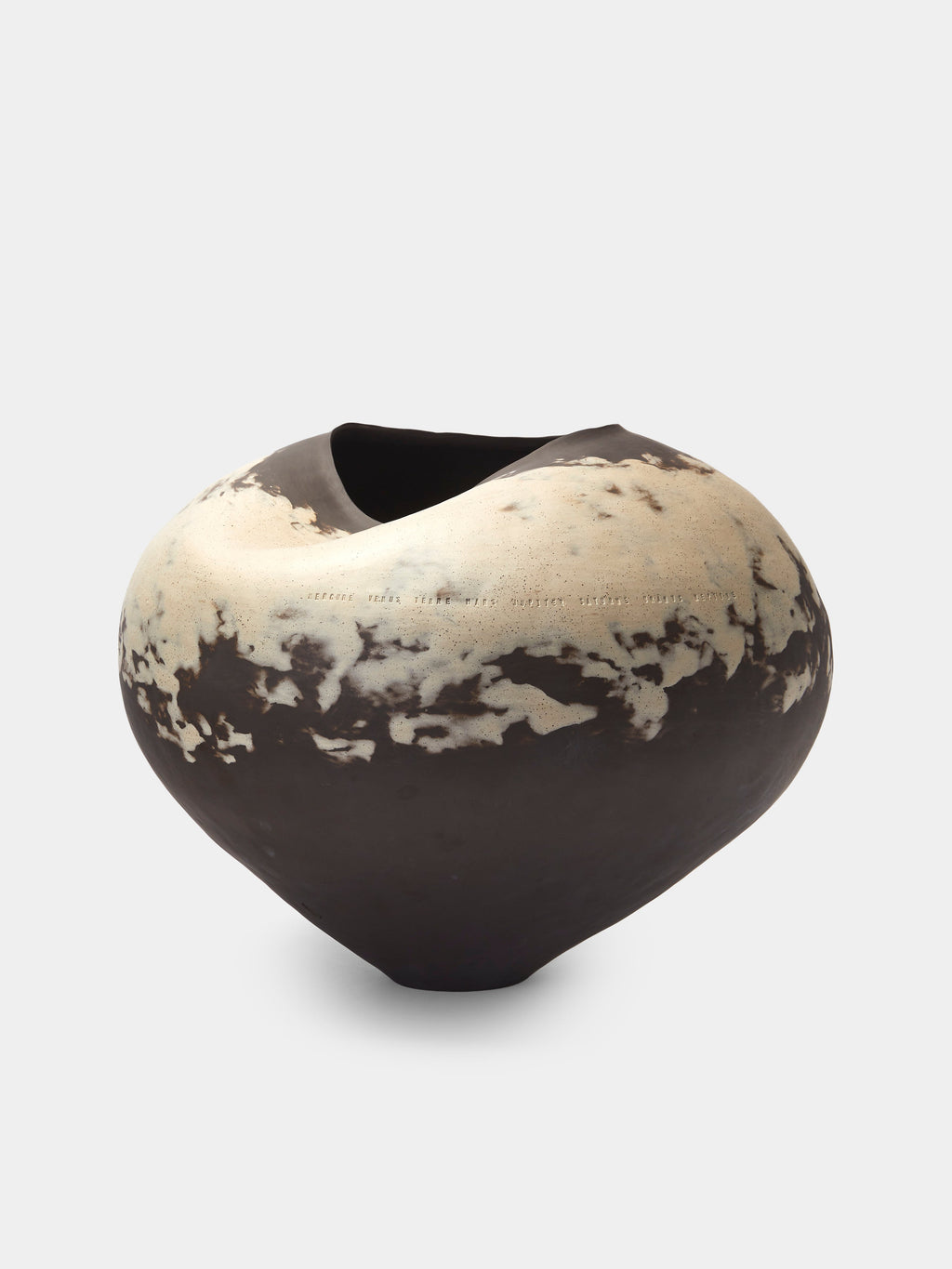 Hand-Formed Stoneware and Pyrite Vase (13.5in/34cm)