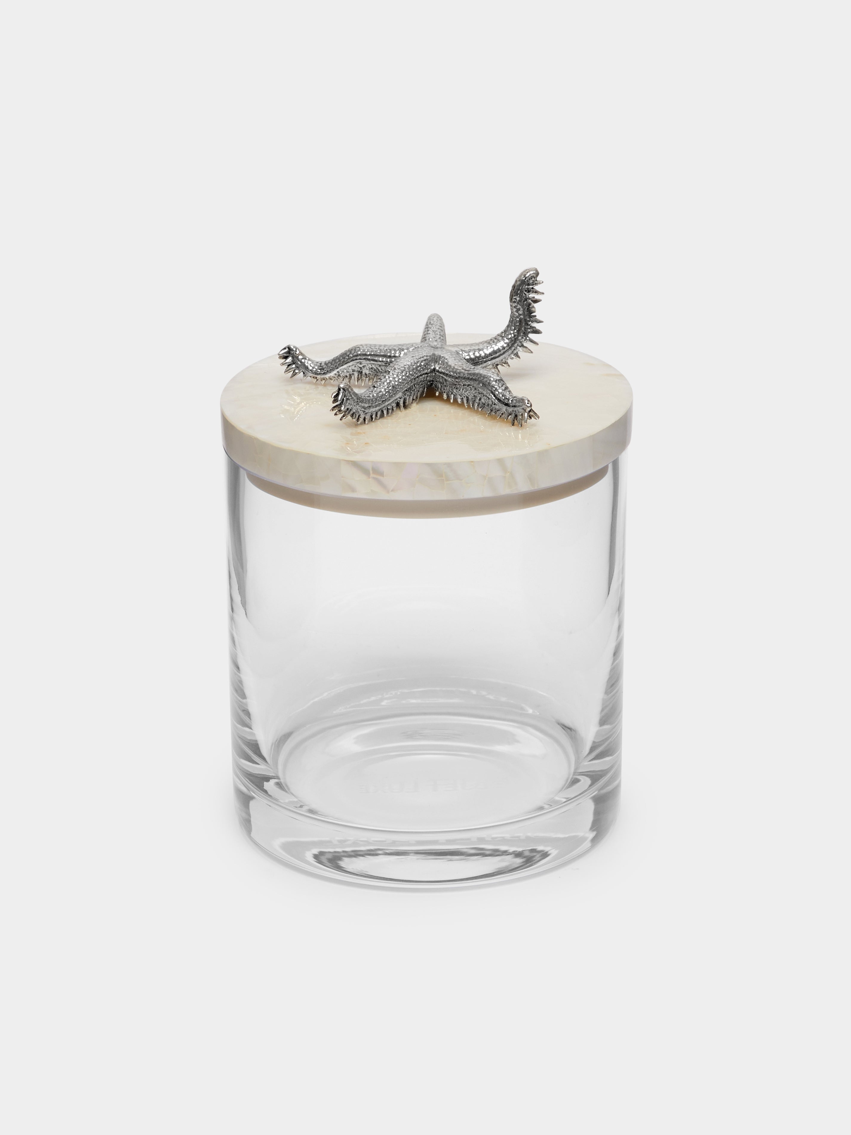 Starfish Silver-Plated, Shell and Glass Jar