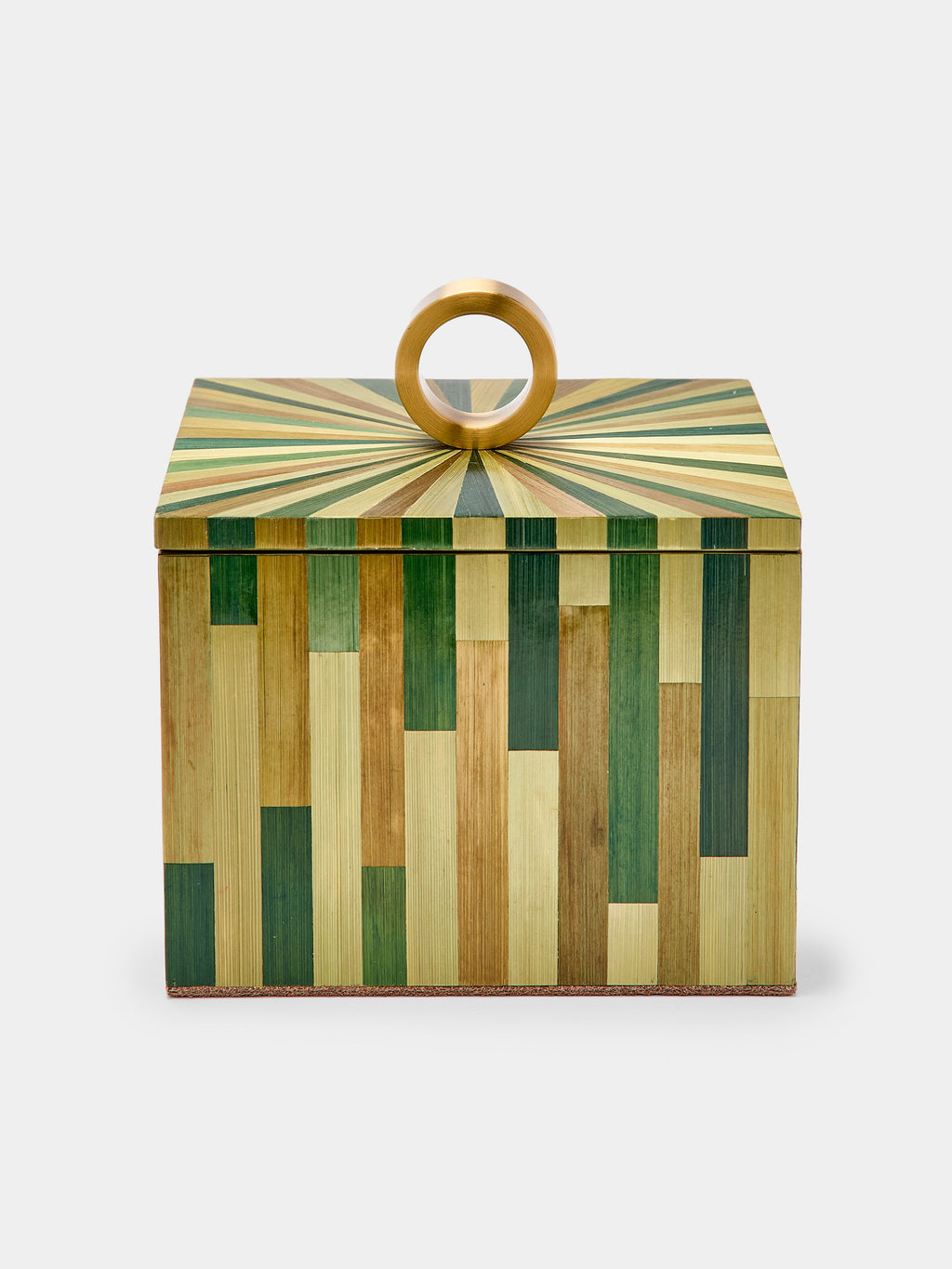Weave Rye Straw Inlay Wood Jewelry Box