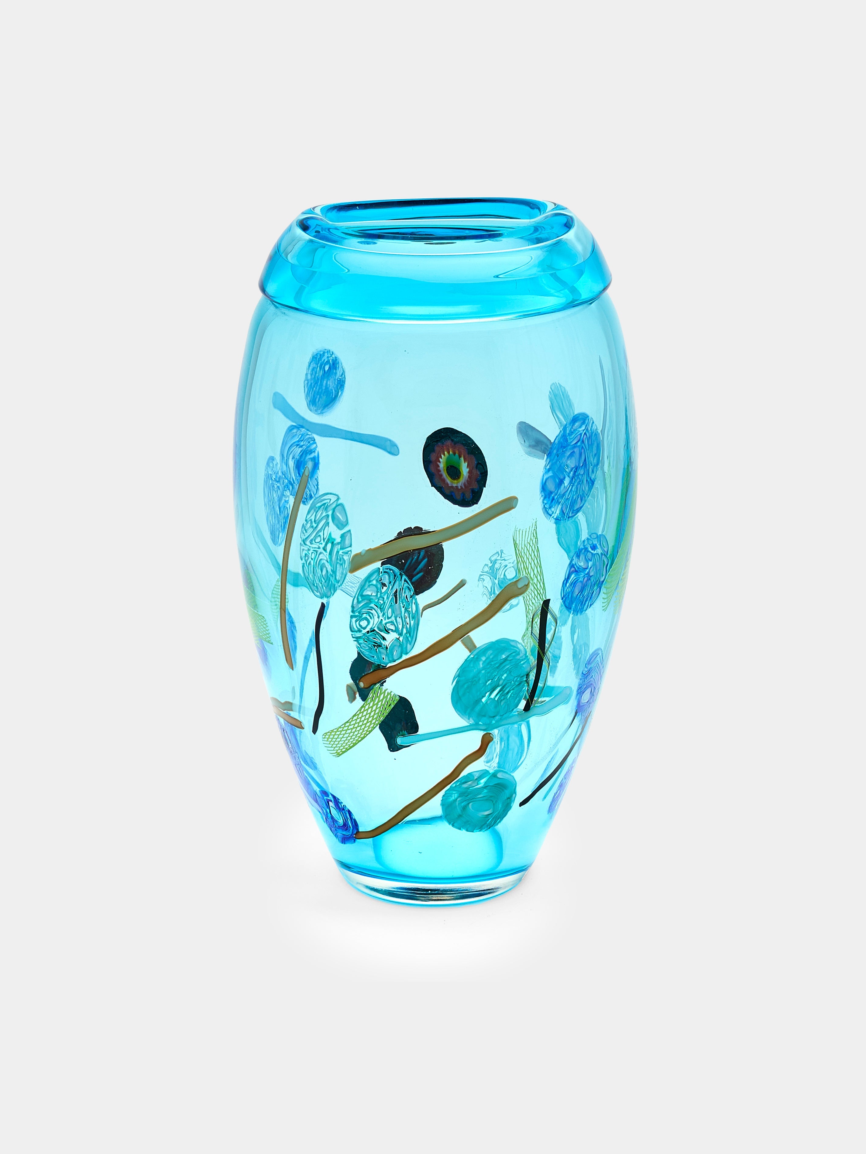 1980s Vitturi Murano Glass Vase (14in/35.5cm)