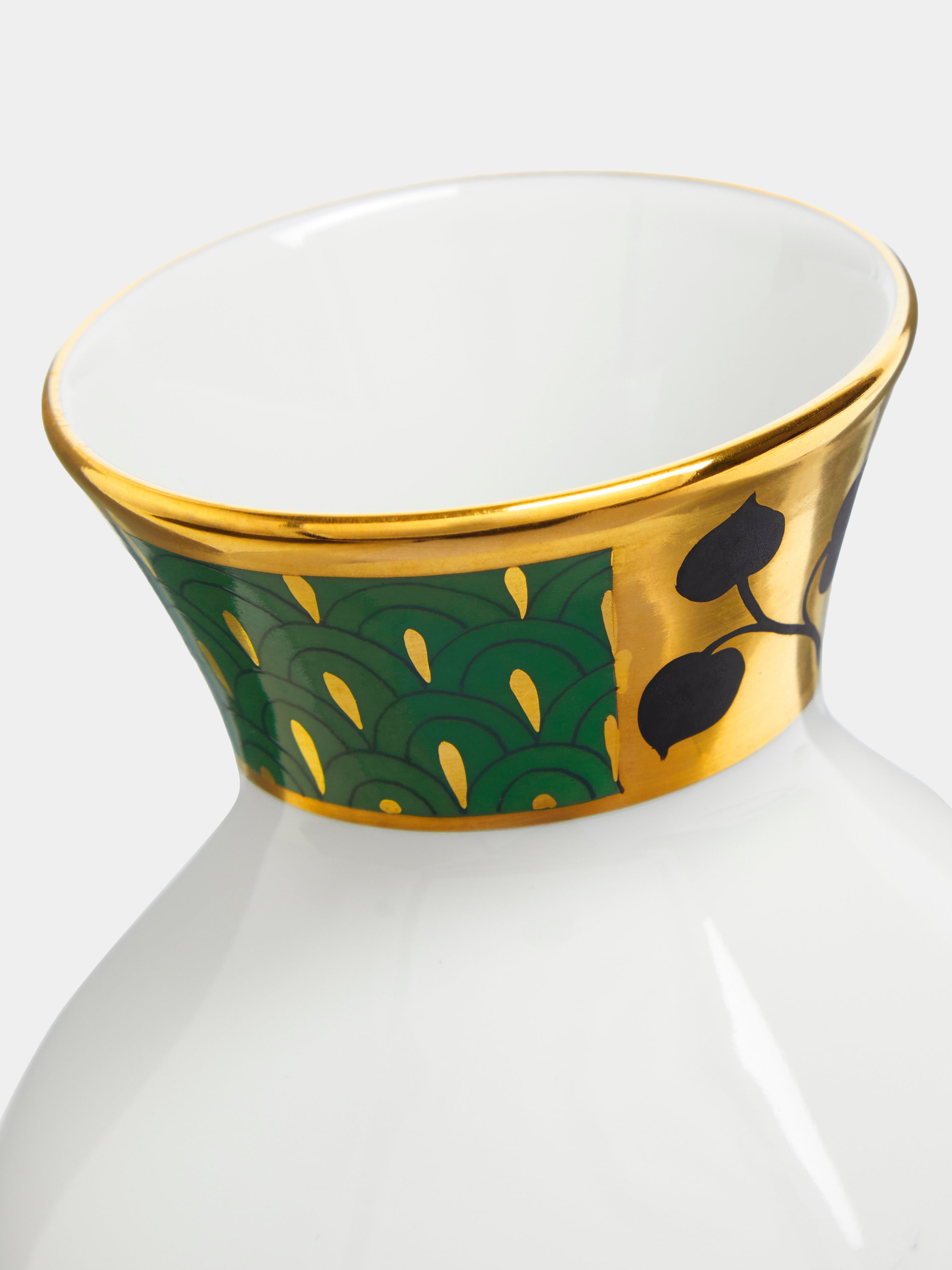 Secession Hand-Painted Porcelain Compact Vase