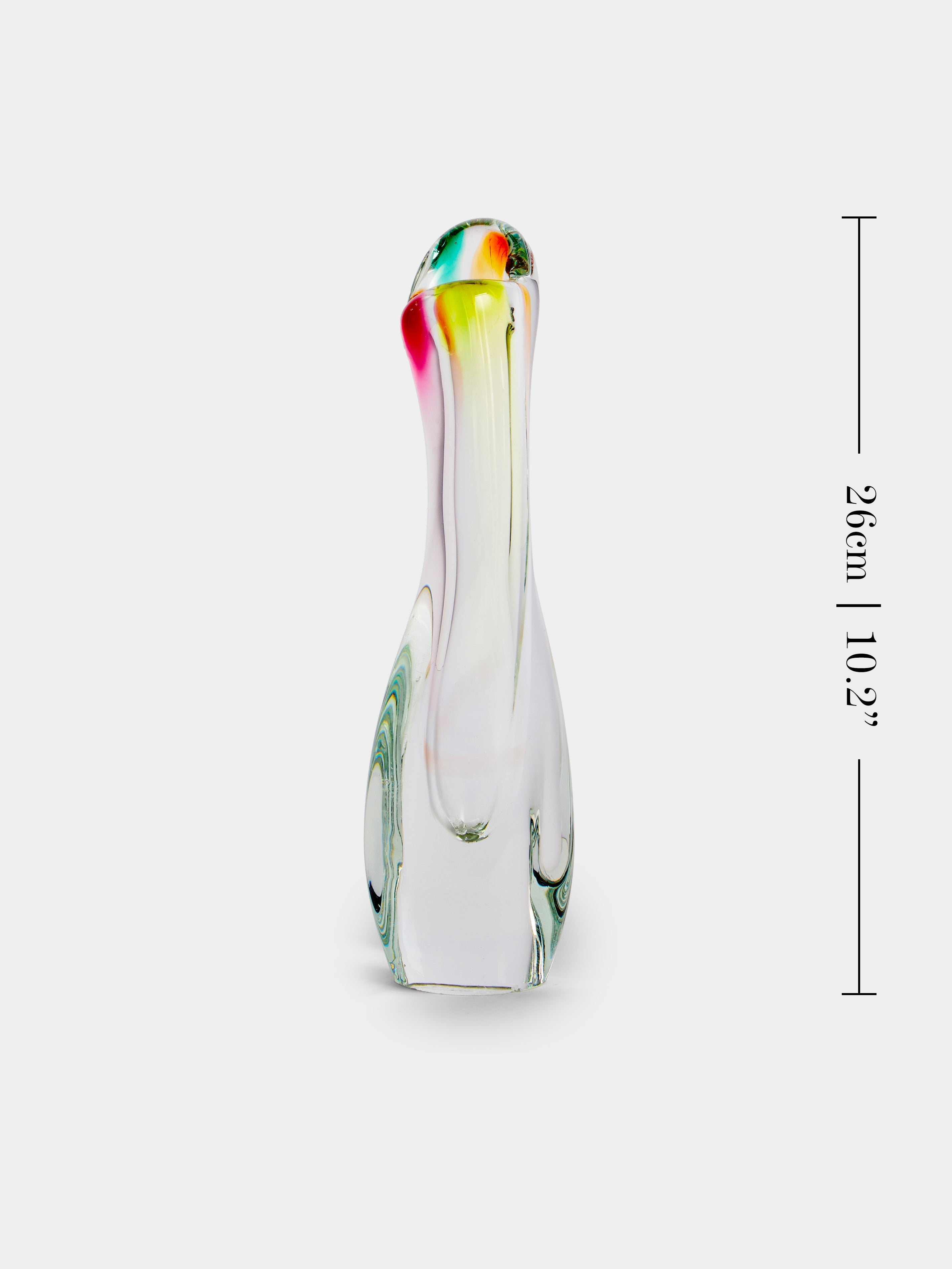 Mid-Century Glass Vase (10in/26cm)