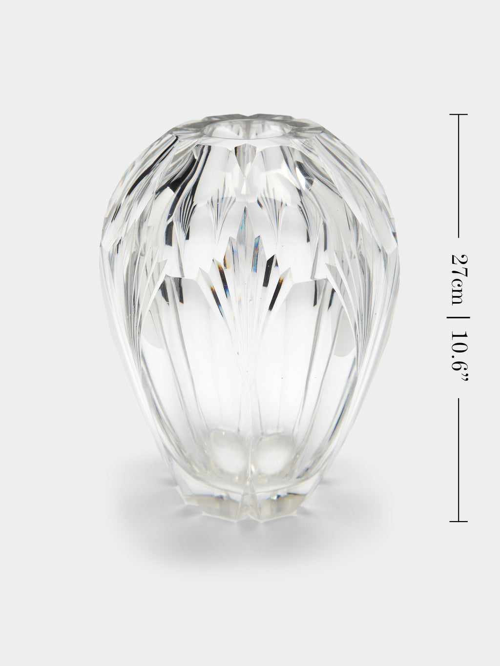 1930s Daum Cut Crystal Vase (10.5in/27cm)