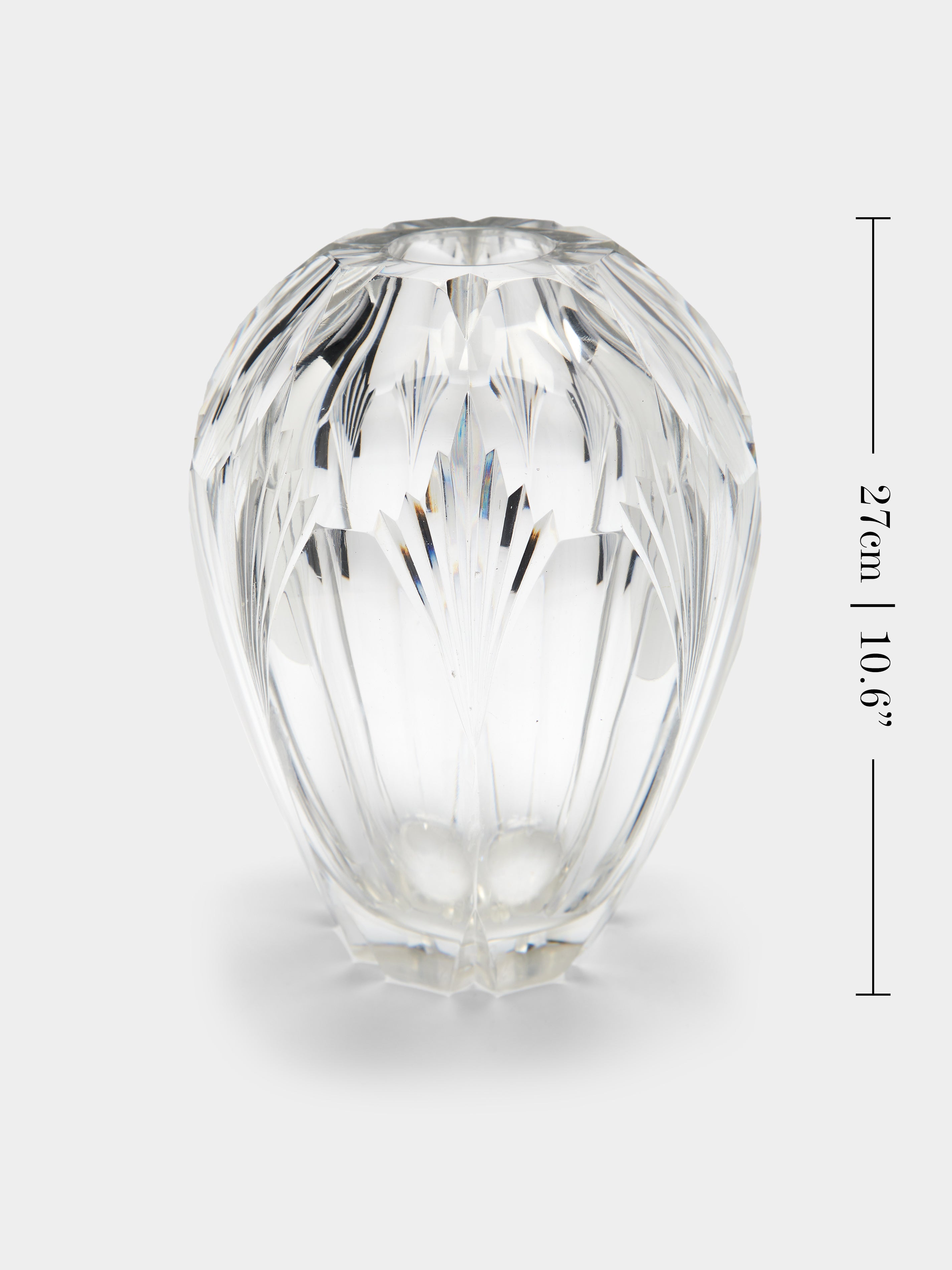 1930s Daum Cut Crystal Vase (10.5in/27cm)
