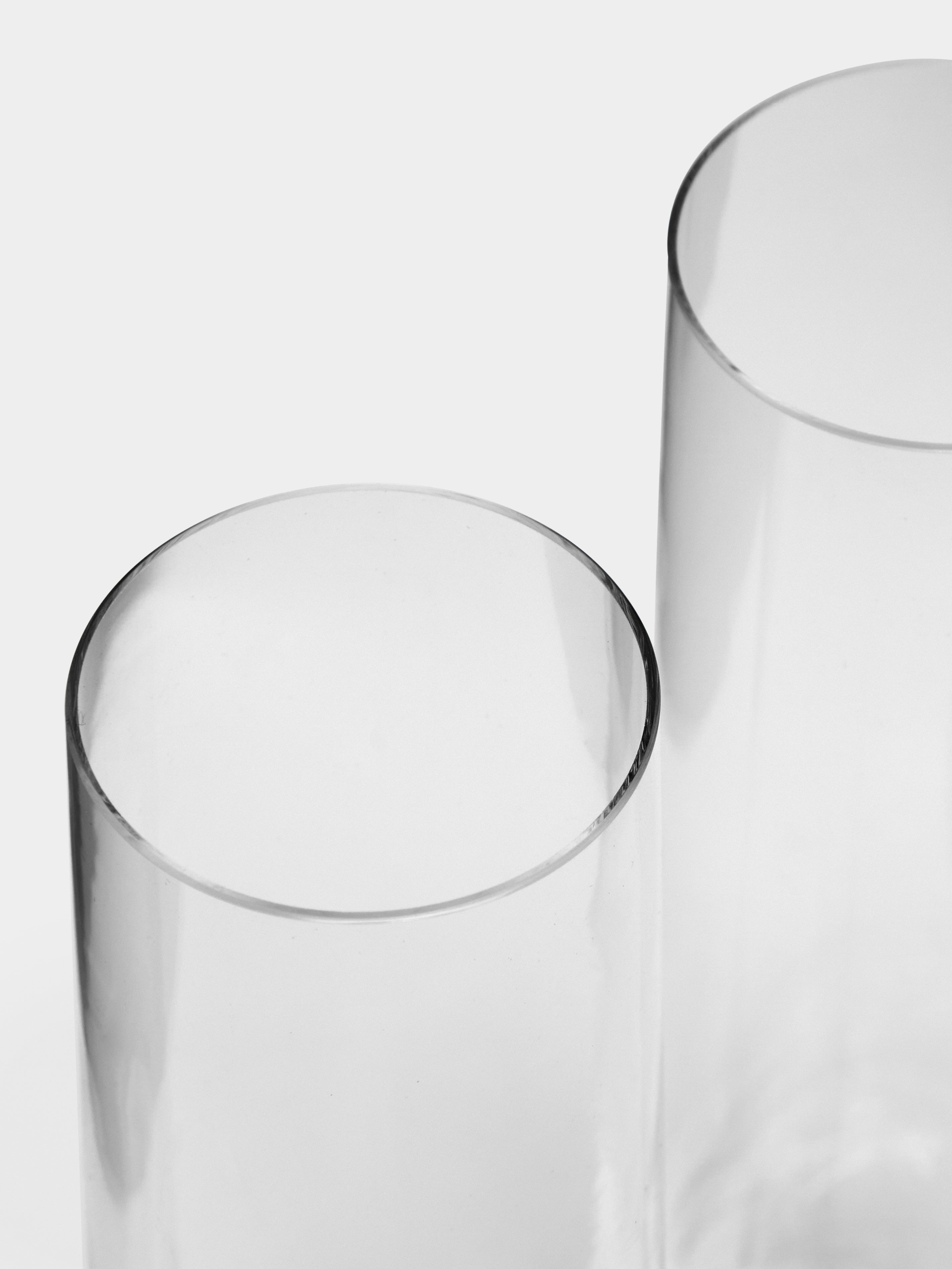 Hand-Blown Crystal Orchid Bud Vases – 6.5in/17cm (Set of 2)