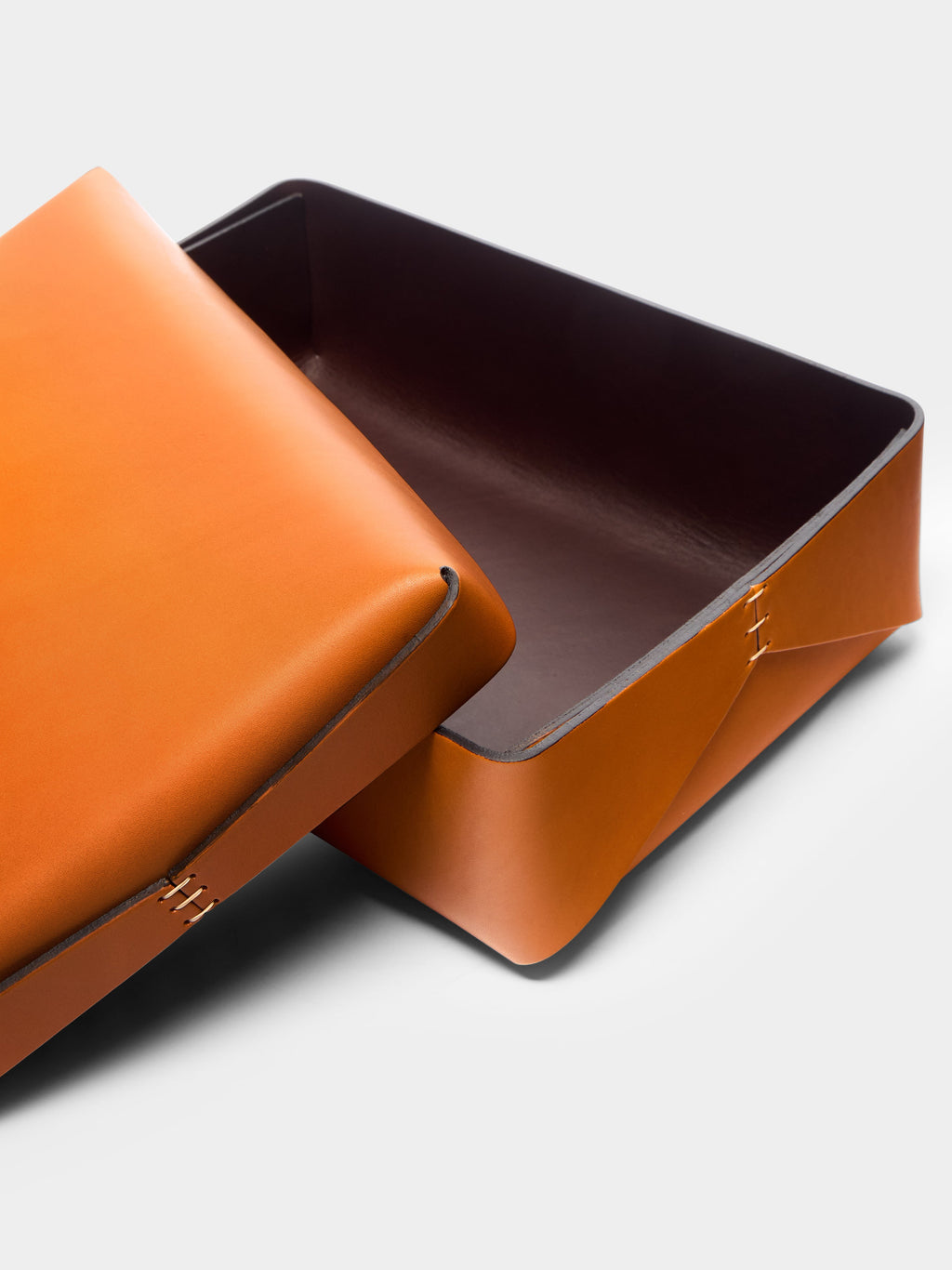 Leather Large Rectangular Box with Lid