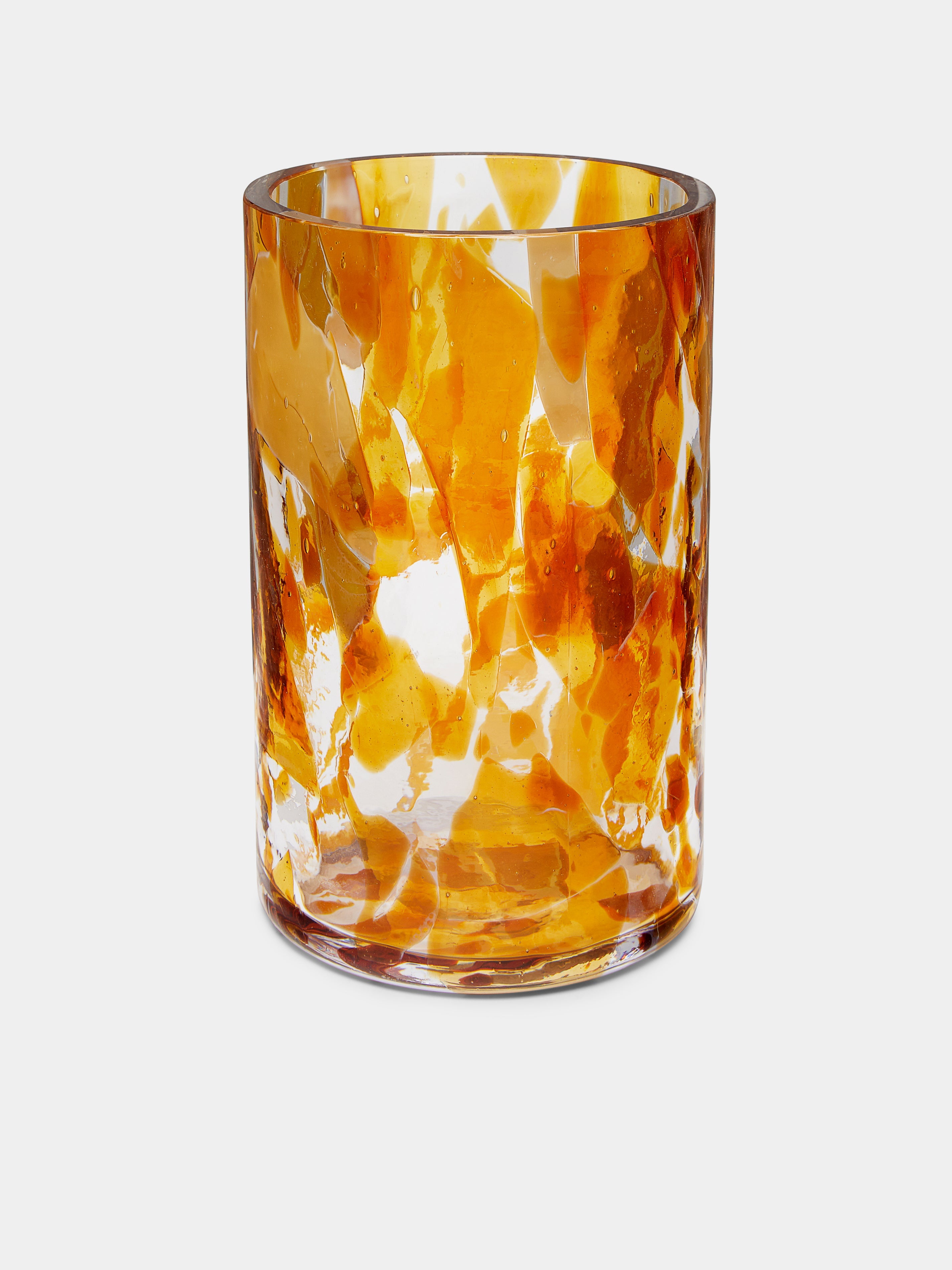 Topaz Hand-Blown Murano Glass Vase (8in/20cm)