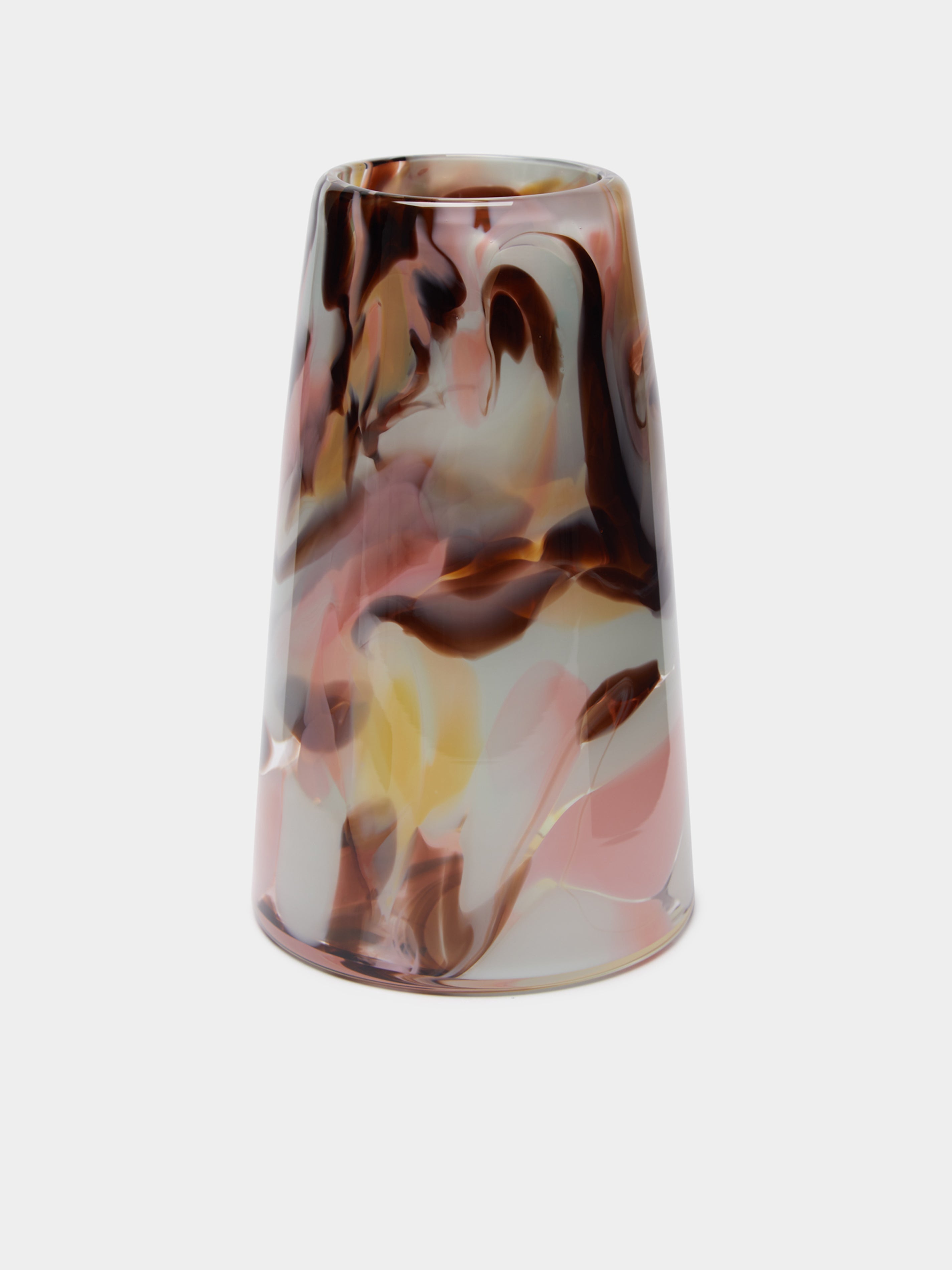 Marbled Hand-Blown Glass Vase (8in/20cm)