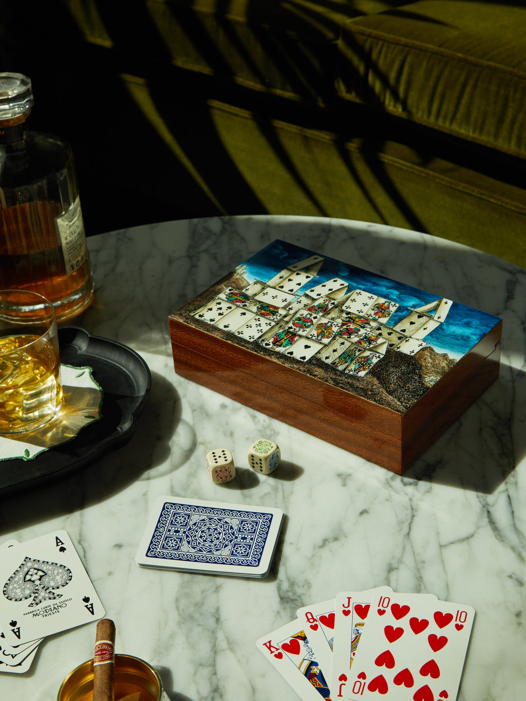 Città di Carte Wood Playing Cards Box