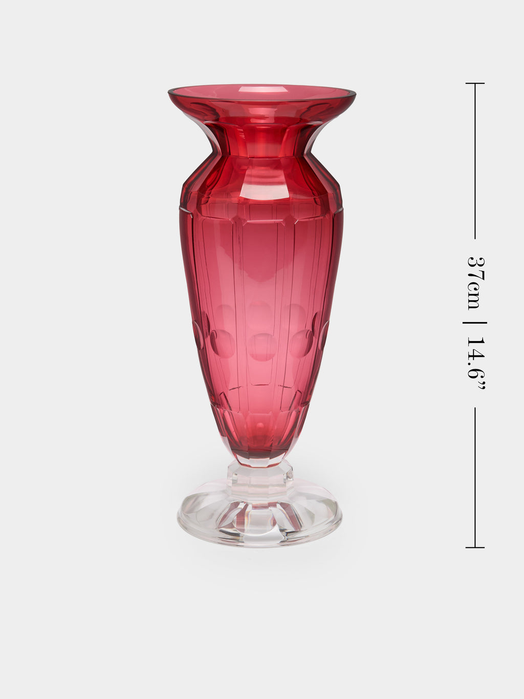 1930s Moser Cut Crystal Vase (14.5in/37cm)